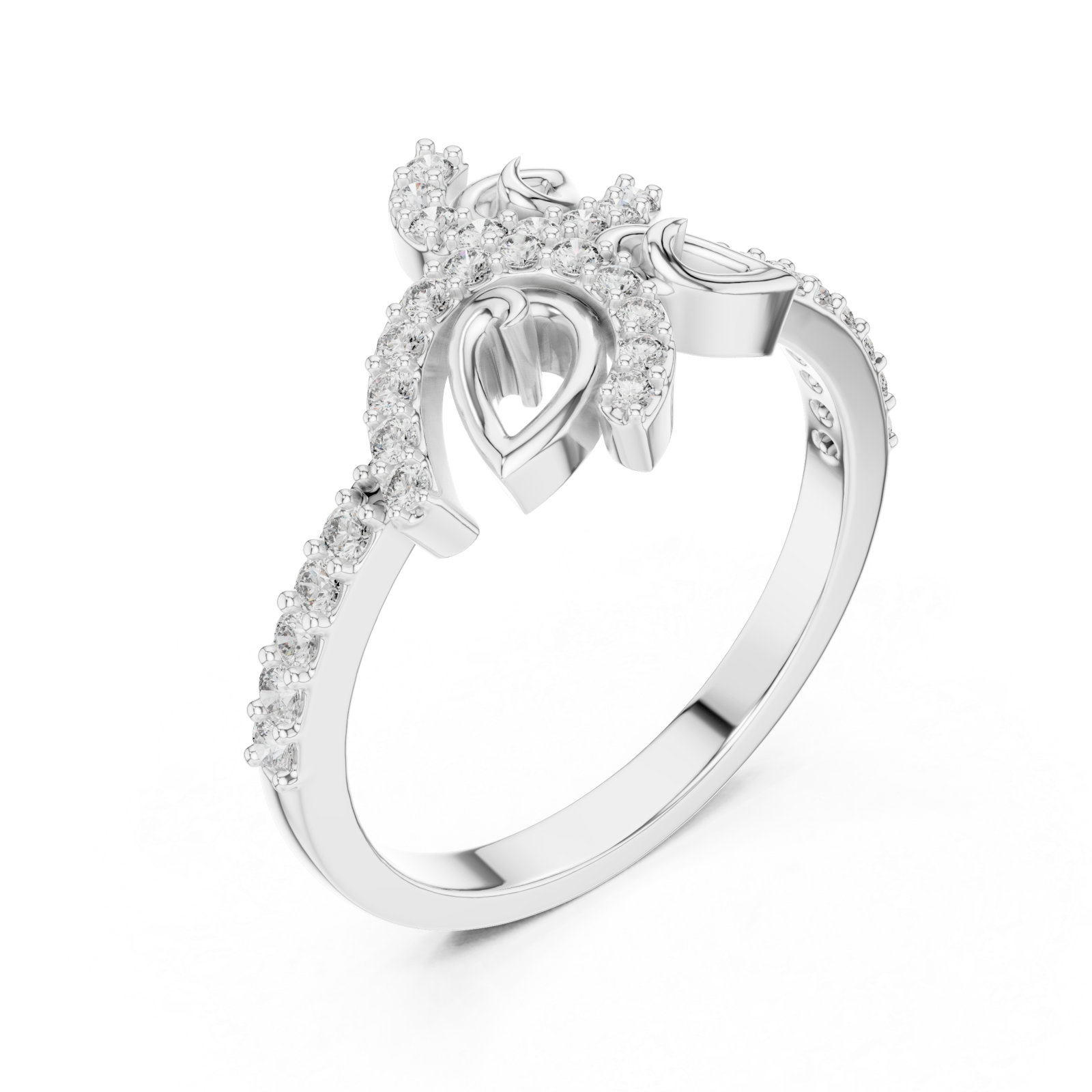  White Gold Radiant Ribbon Grace Band Right View
