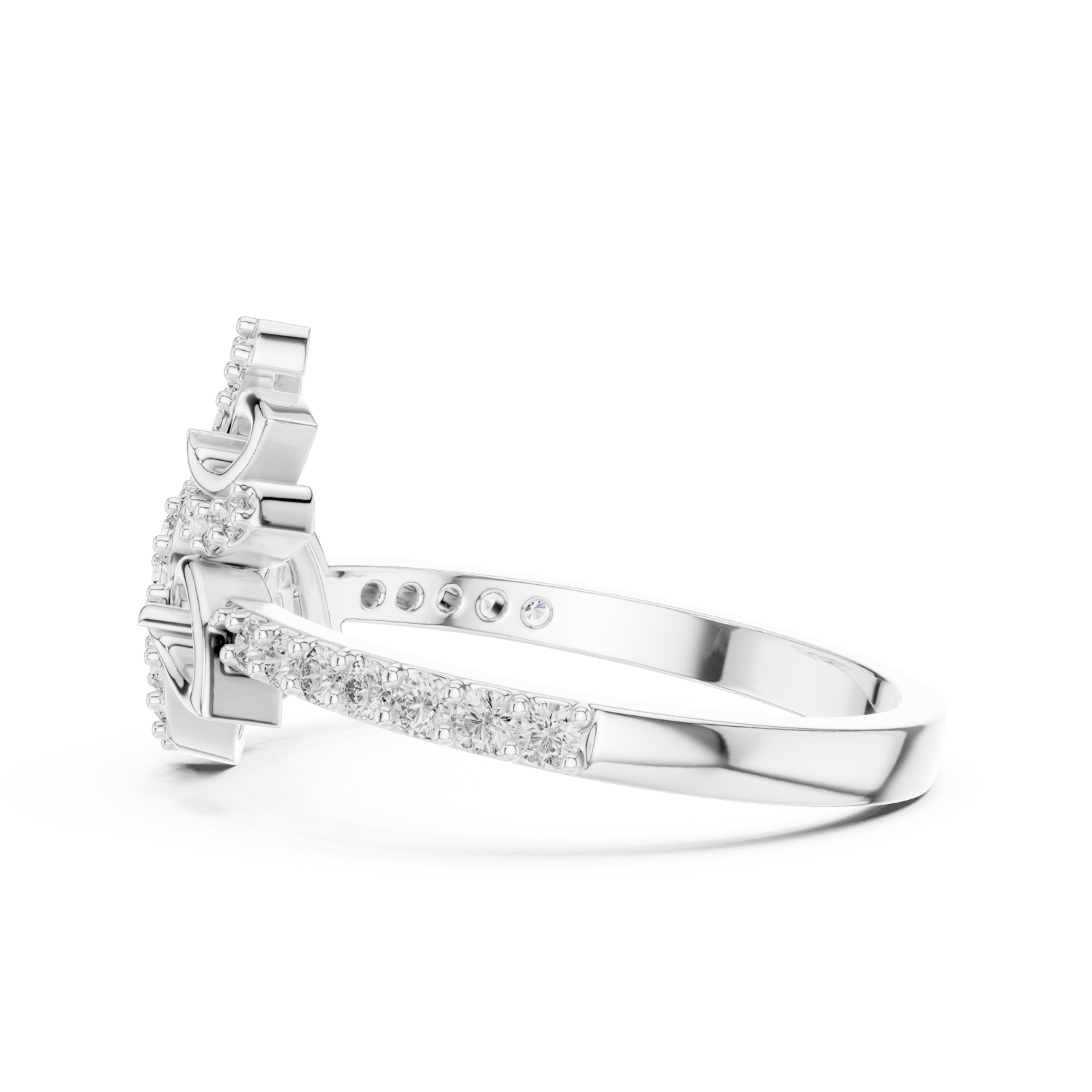  White Gold Radiant Ribbon Grace Band Side View