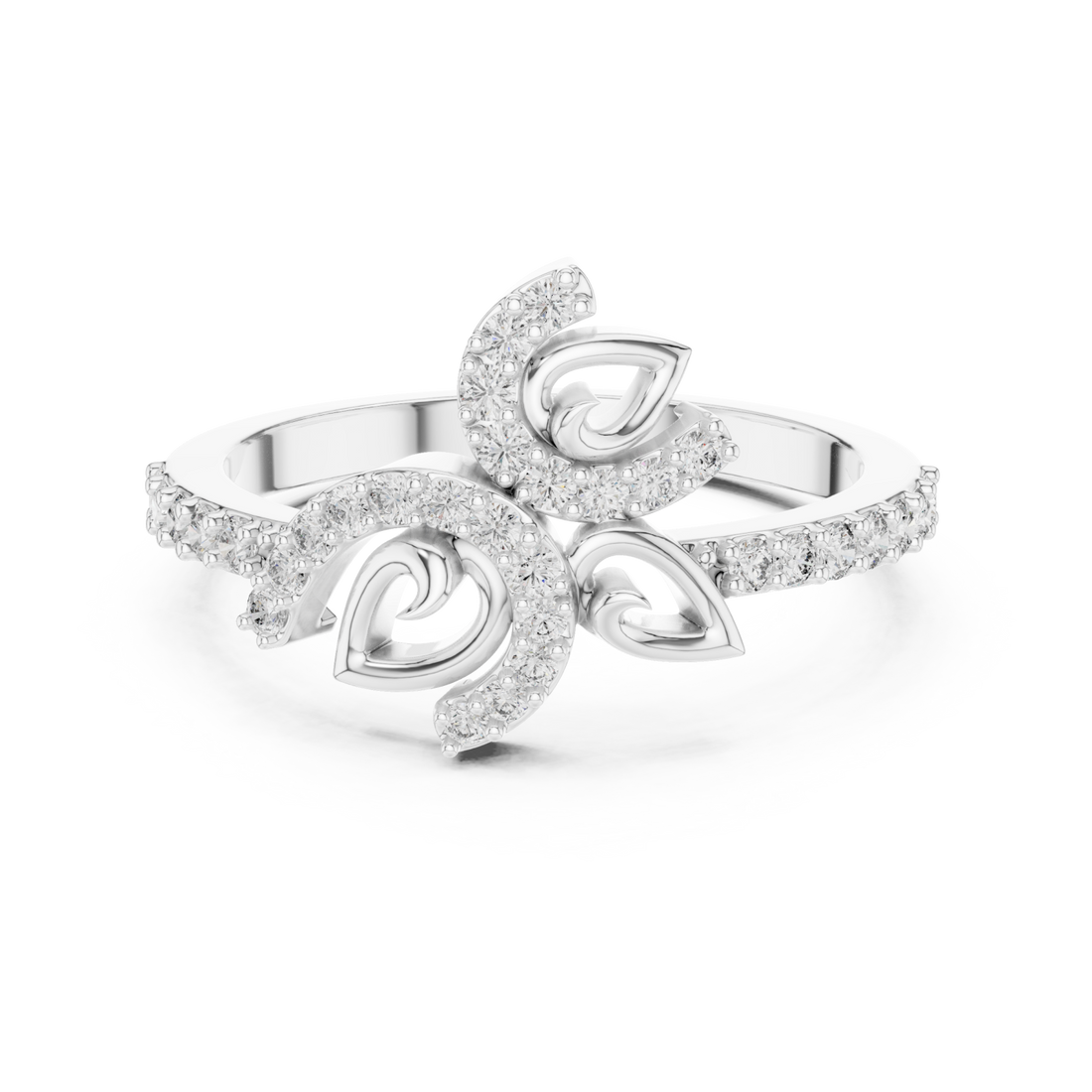  White Gold Radiant Ribbon Grace Band Right View