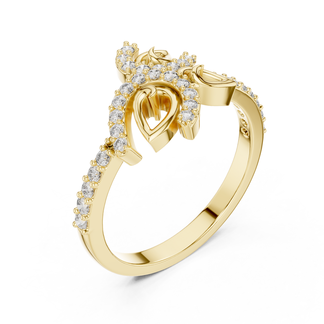 Gold Radiant Ribbon Grace Band Right View