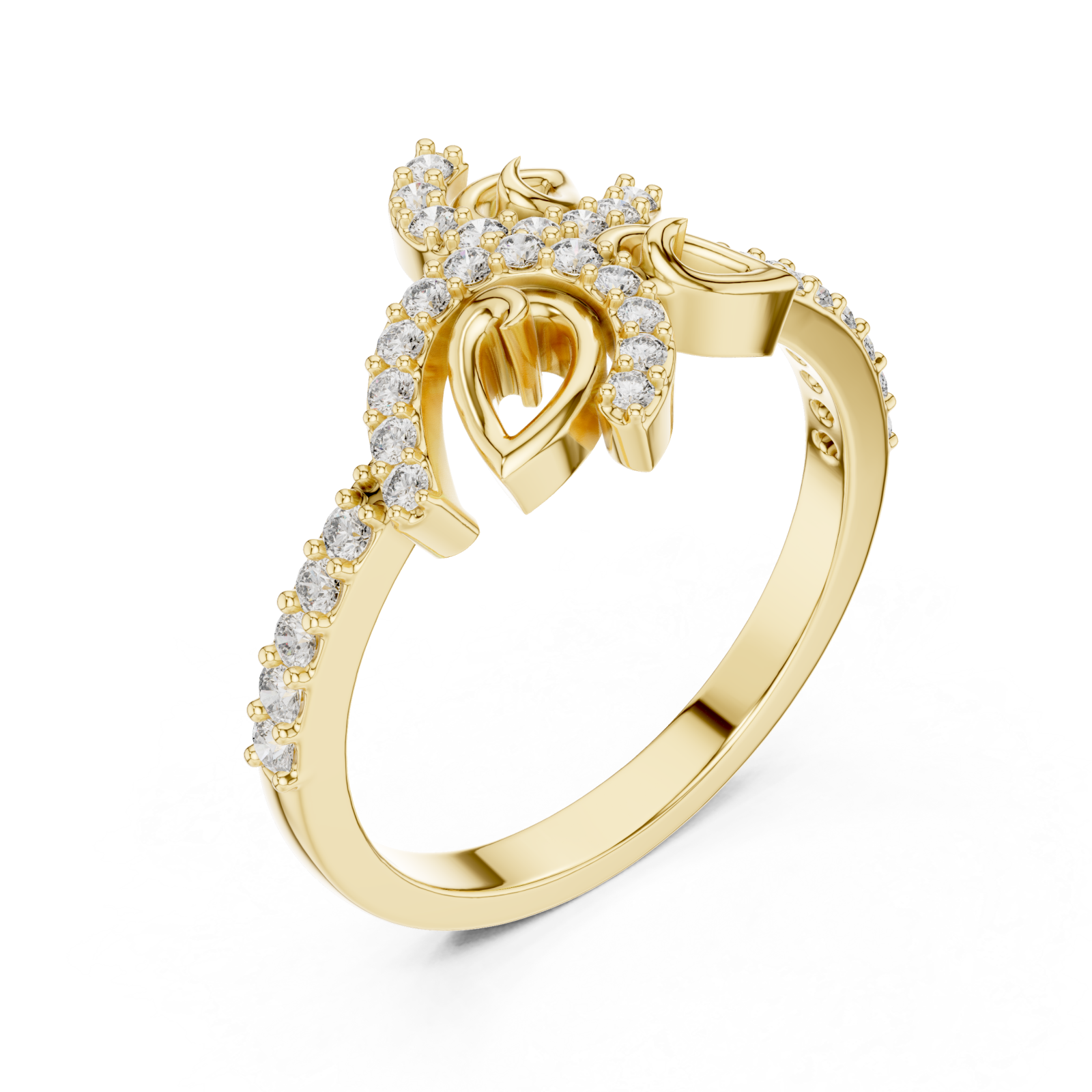 Gold Radiant Ribbon Grace Band Right View