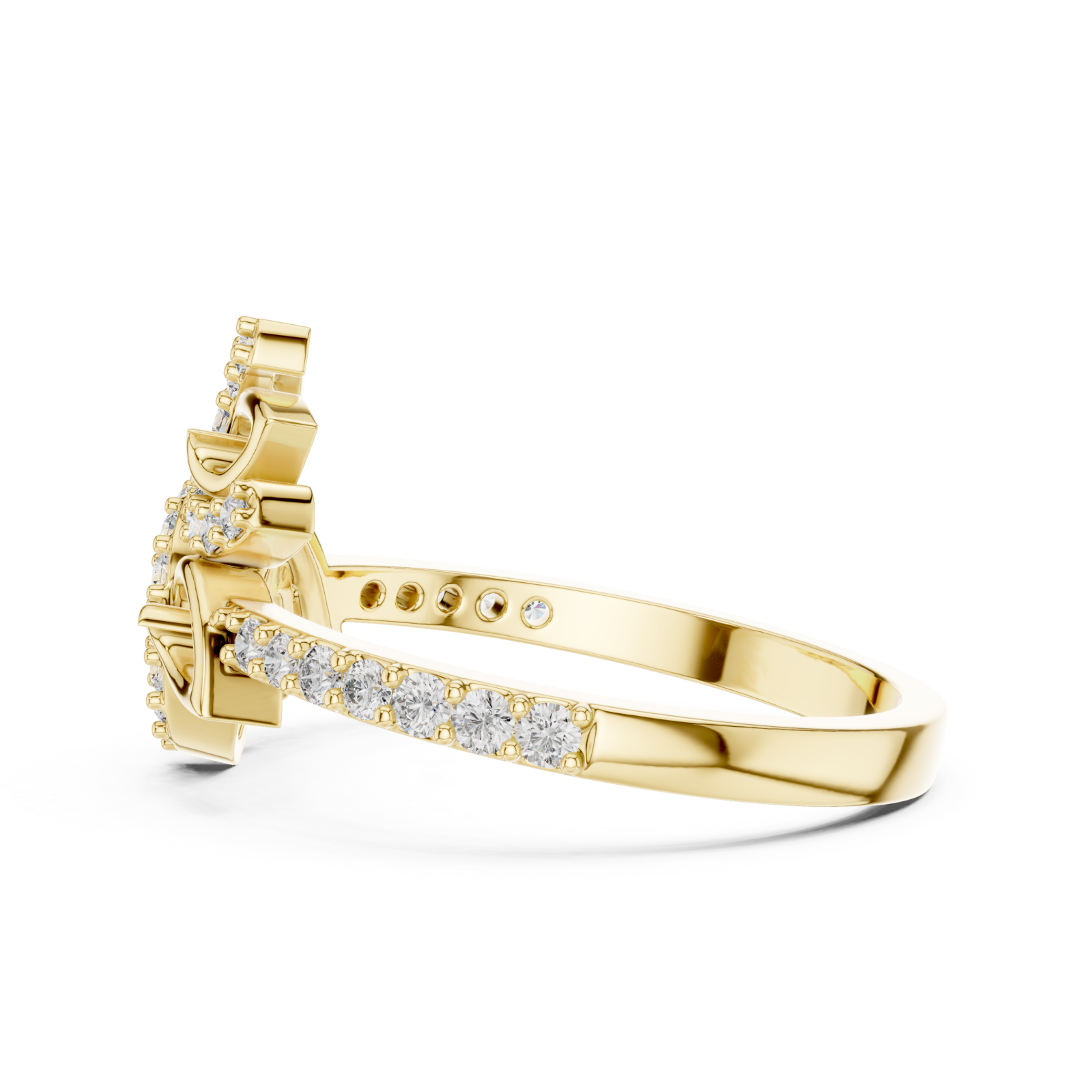  Gold Radiant Ribbon Grace Band Side View