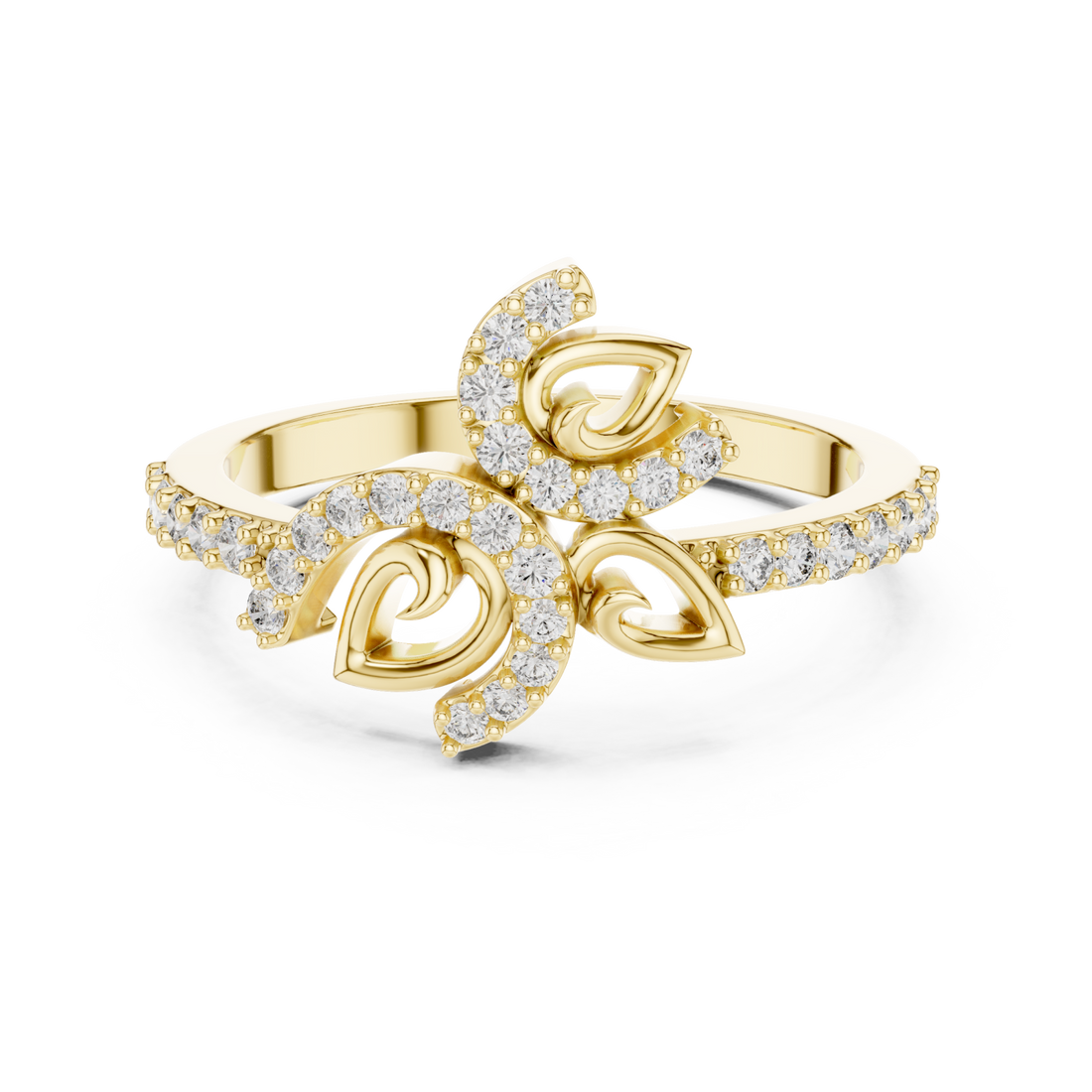 Gold Radiant Ribbon Grace Band Right View