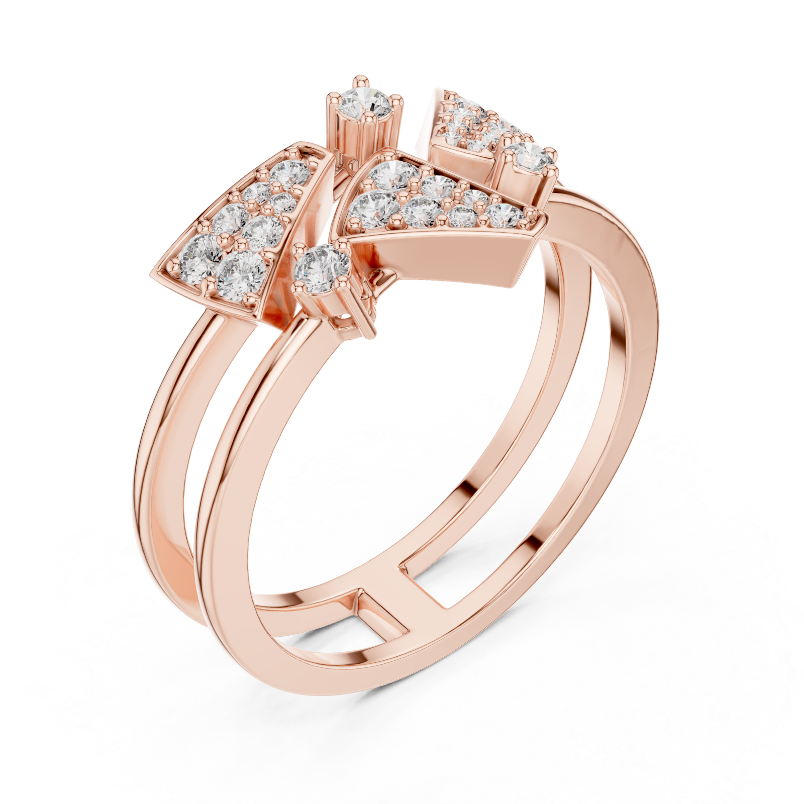  Rose Gold Twilight Crest Dual Band Ring Right View