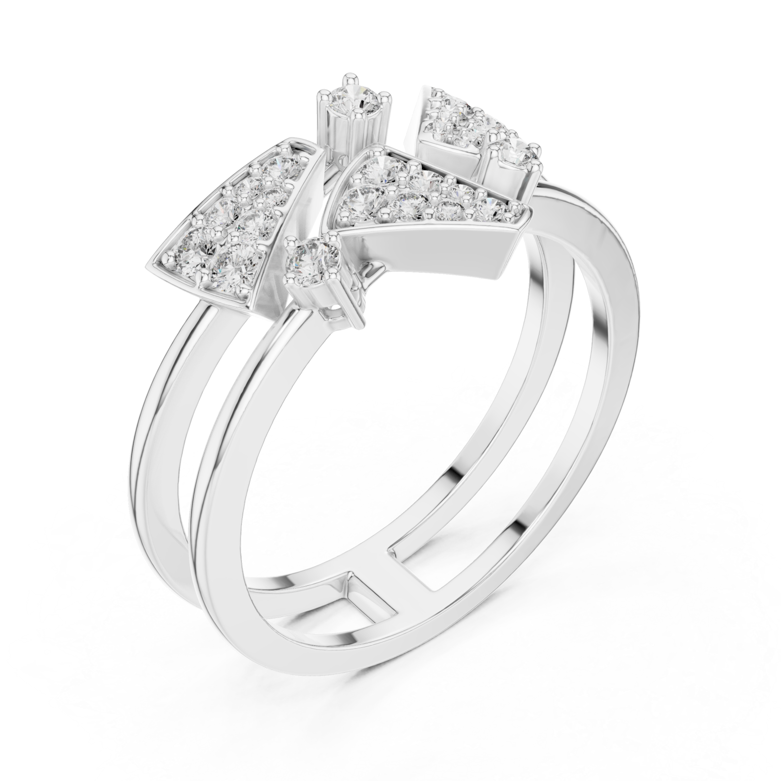  White Gold Twilight Crest Dual Band Ring Right View