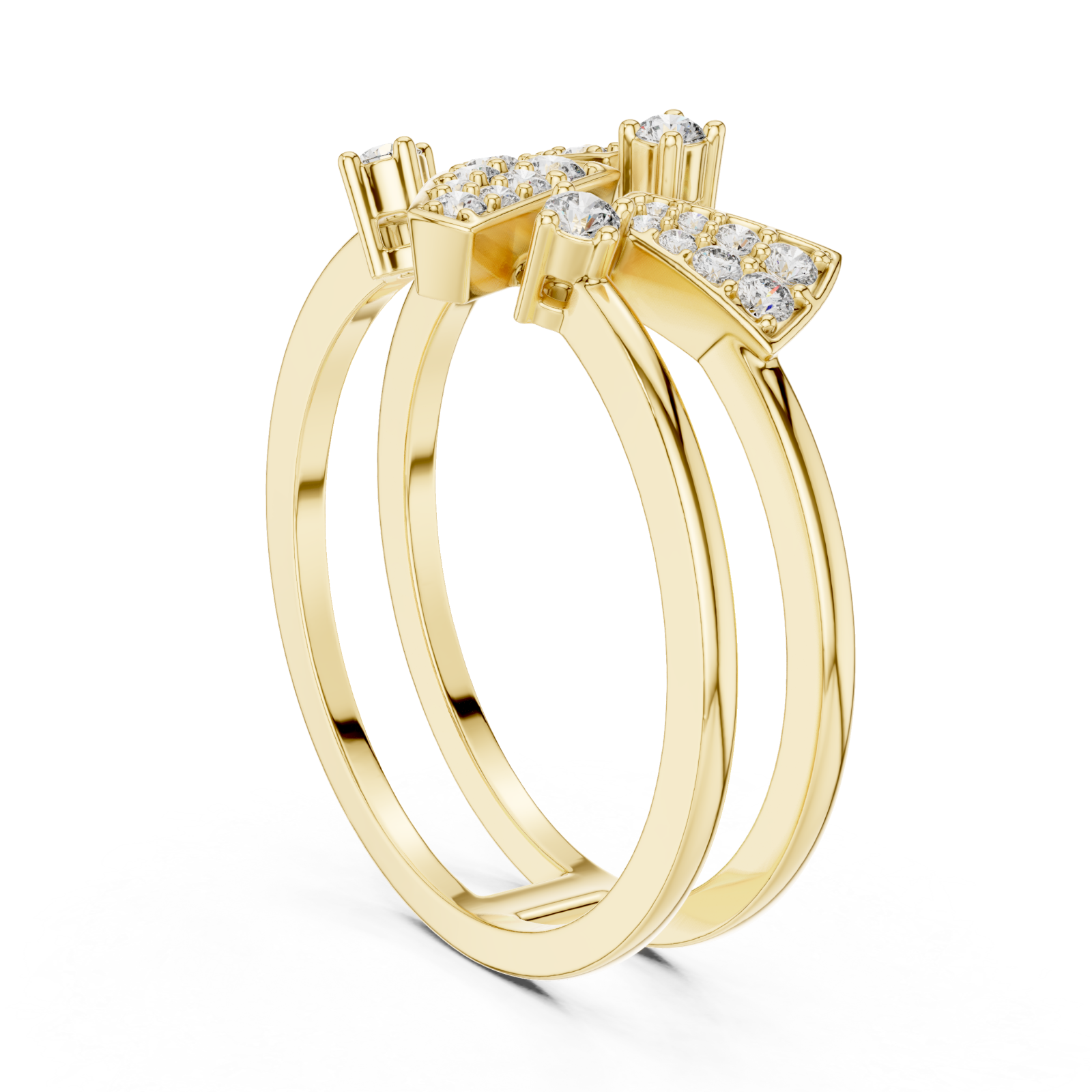  Gold Twilight Crest Dual Band Ring Left View