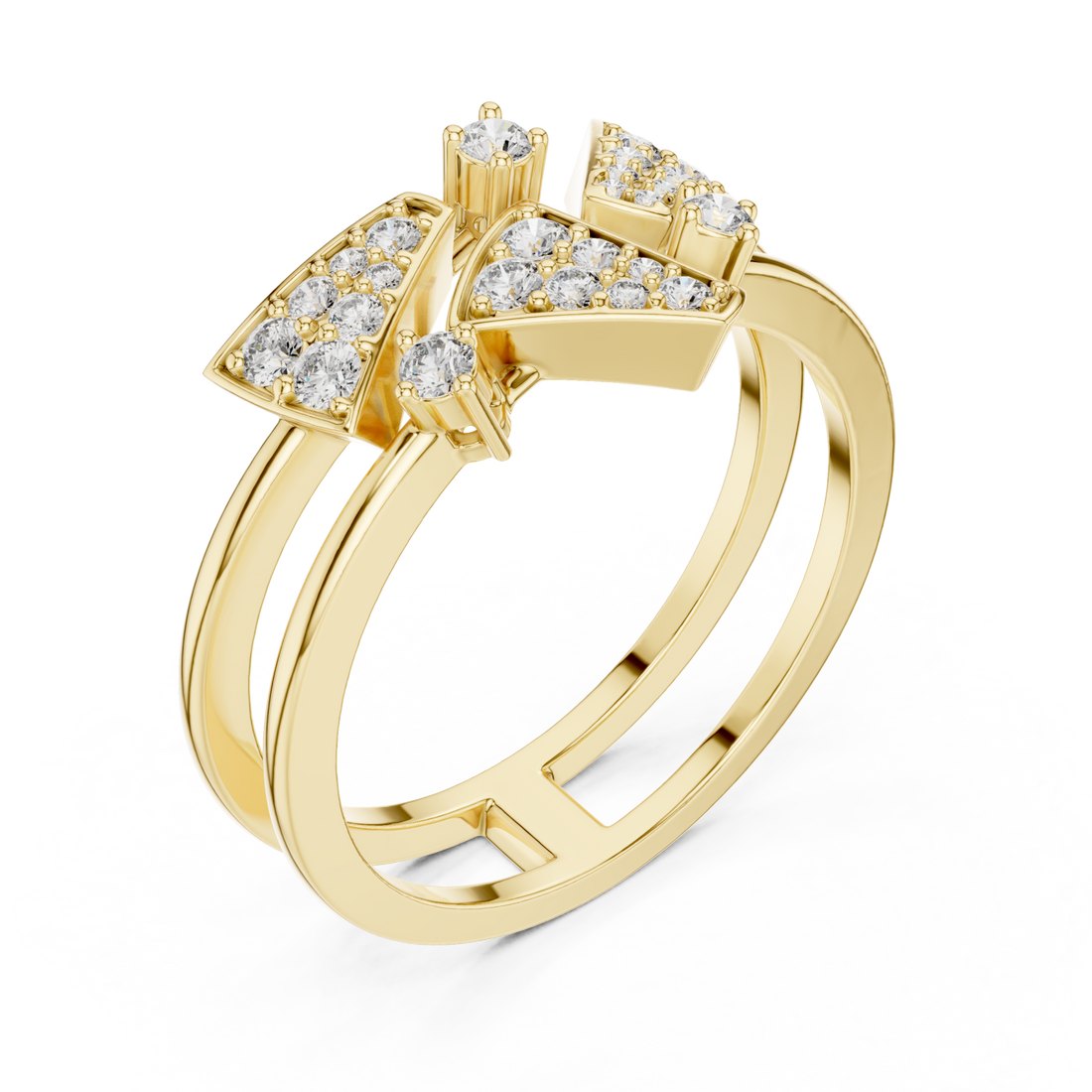 Gold Twilight Crest Dual Band Ring Right View