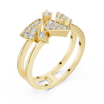 Gold Twilight Crest Dual Band Ring Right View