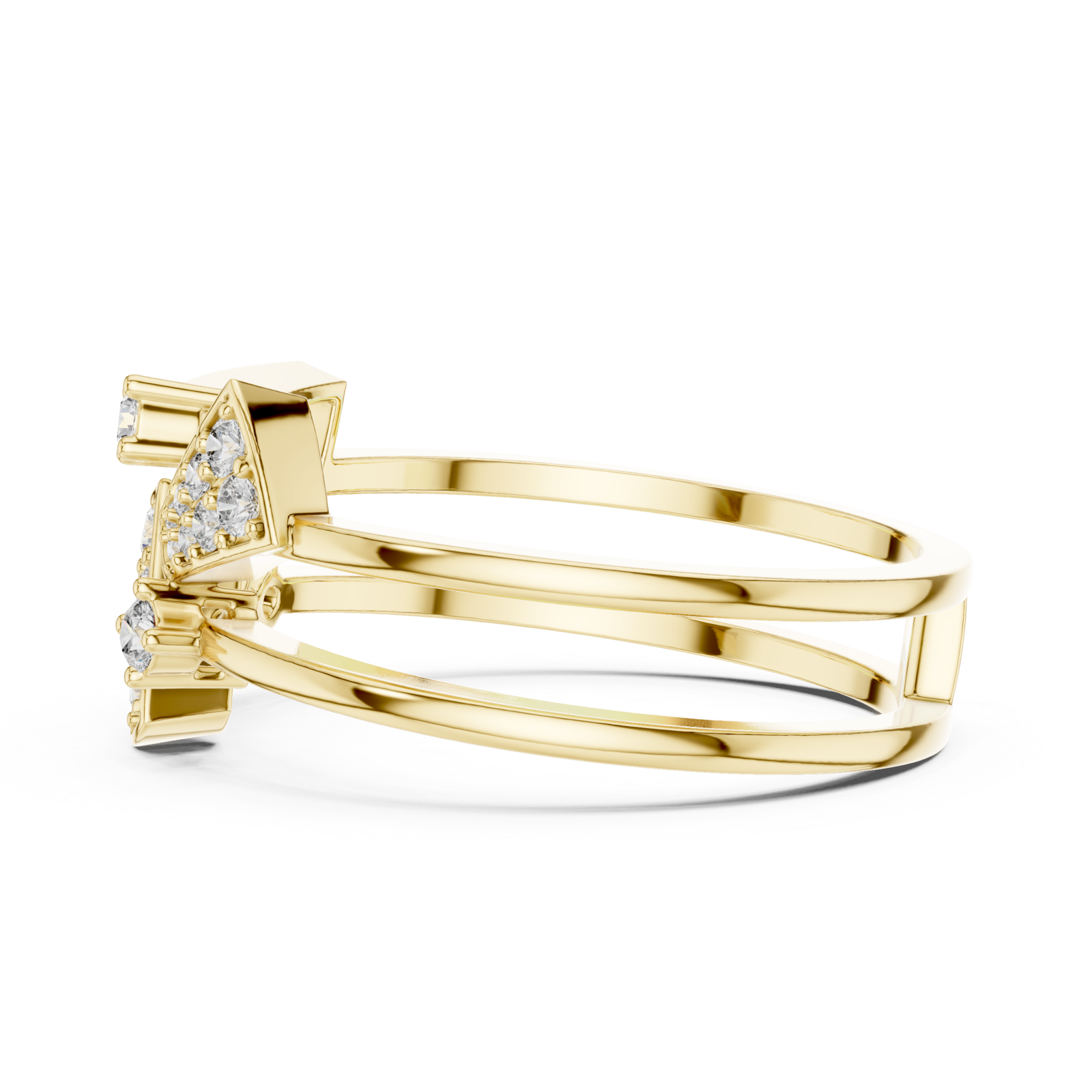  Gold Twilight Crest Dual Band Ring Side View