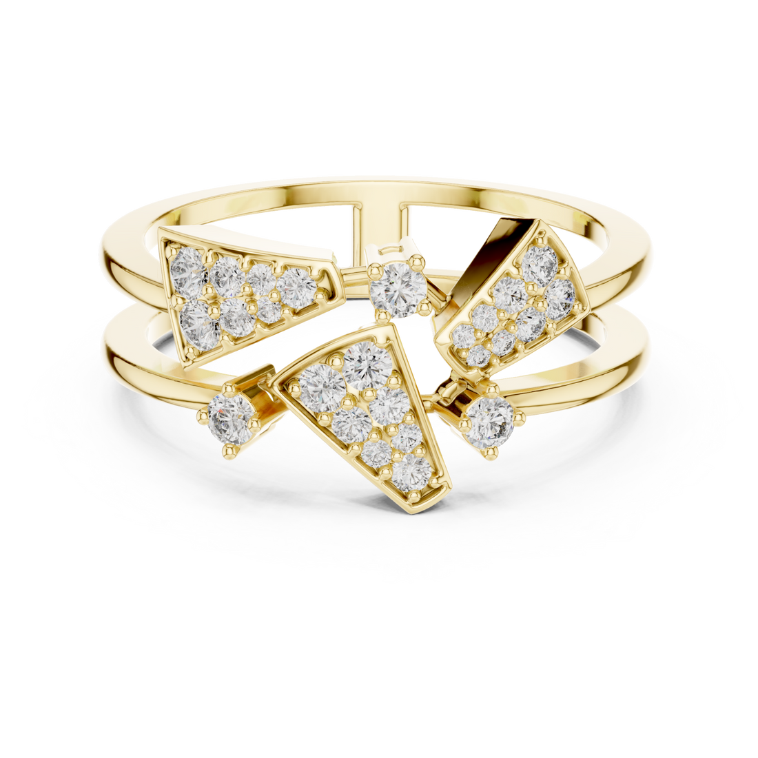 Gold Twilight Crest Dual Band Ring Right View