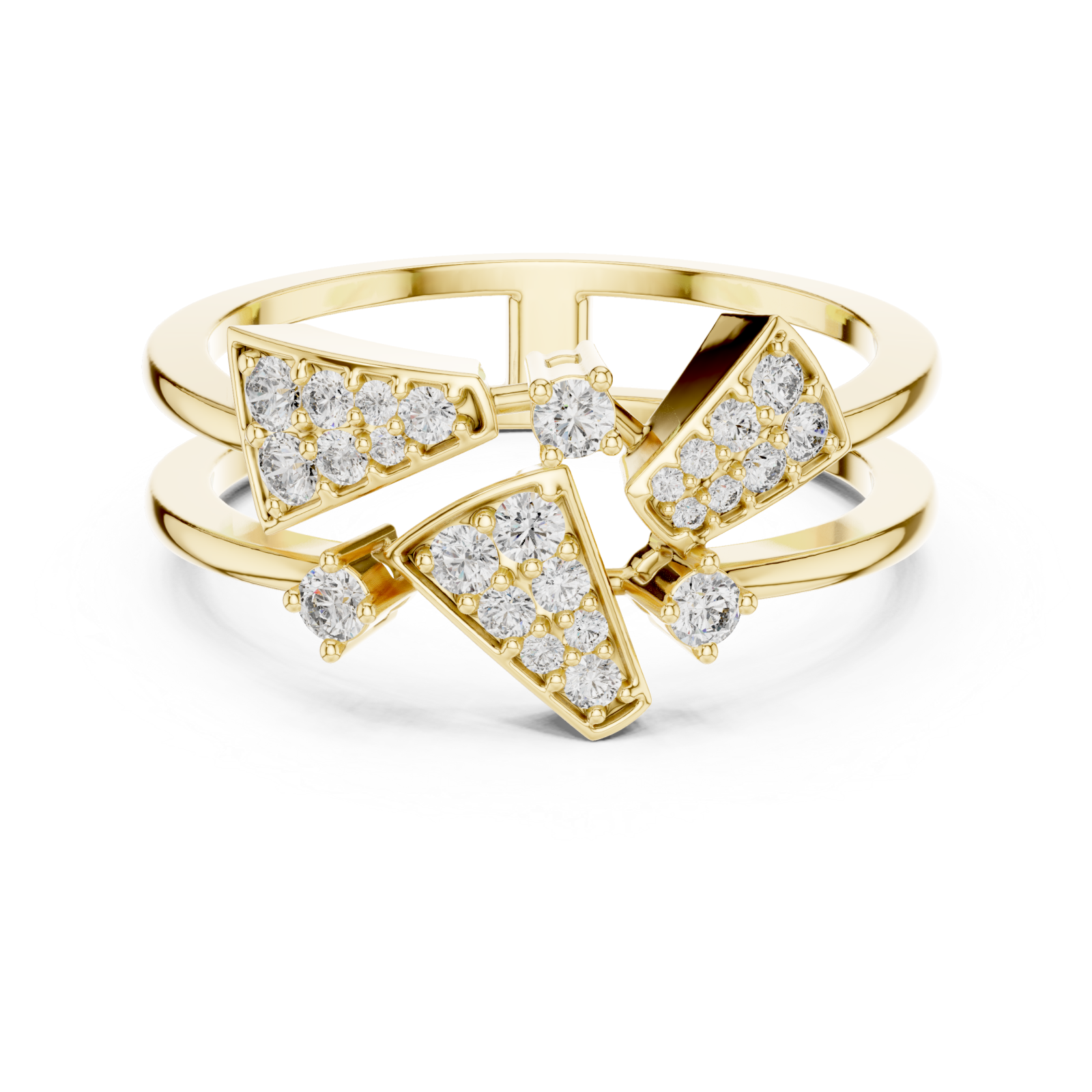  Gold Twilight Crest Dual Band Ring Front View