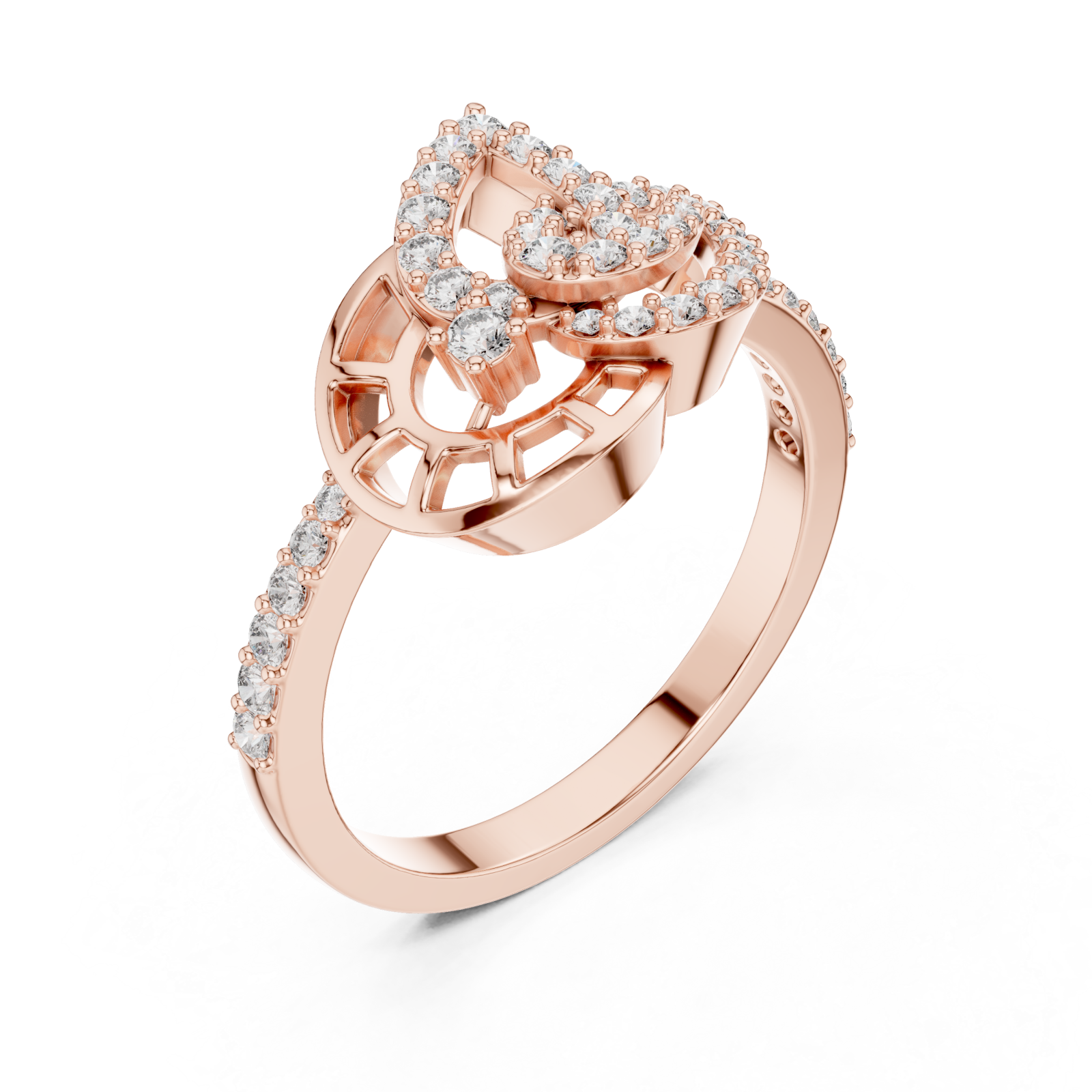  Rose Gold Celestial Radiance Flow Engagement Ring Right View