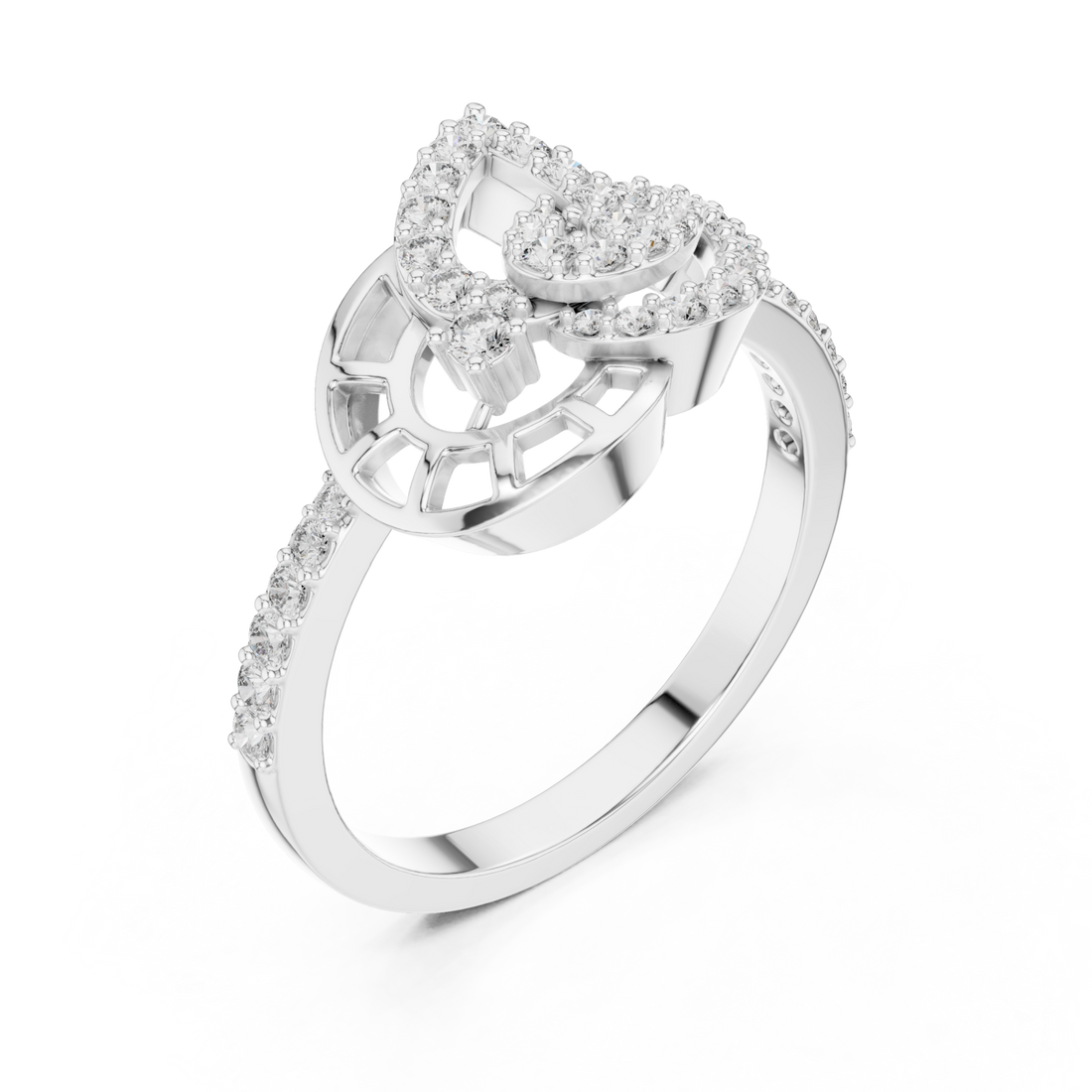  White Gold Celestial Radiance Flow Engagement Ring Right View
