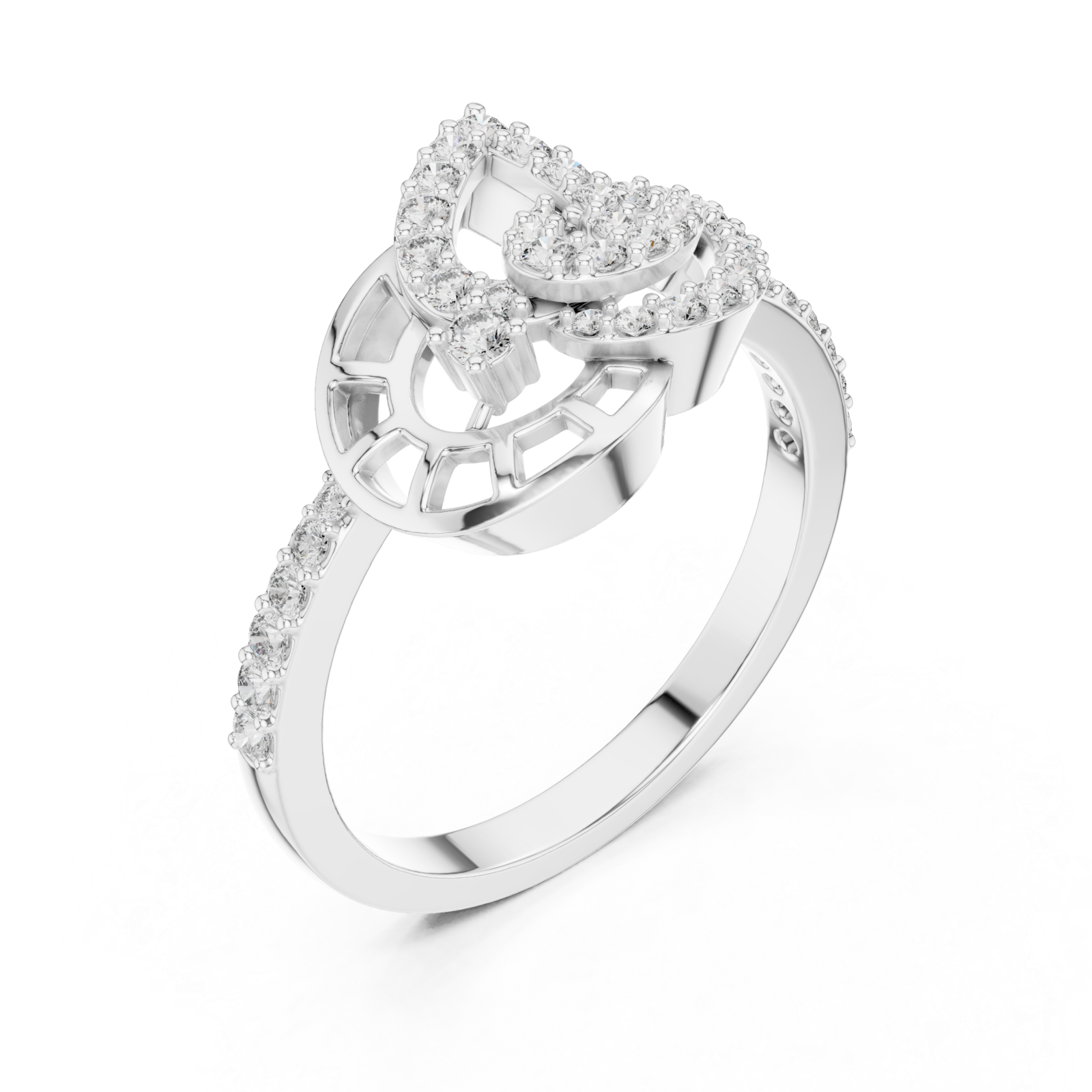  White Gold Celestial Radiance Flow Engagement Ring Right View