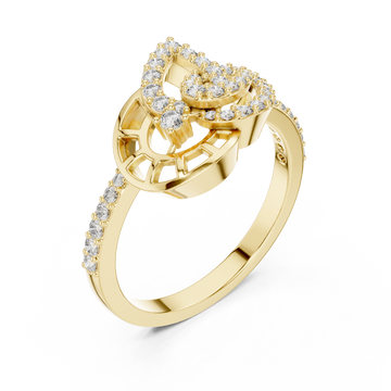 Gold Celestial Radiance Flow Engagement Ring Right View