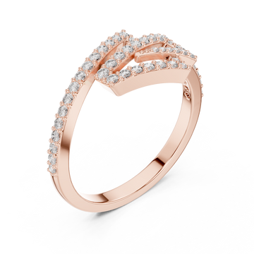  Rose Gold Celeste Feather PavÃ© Ring Right View