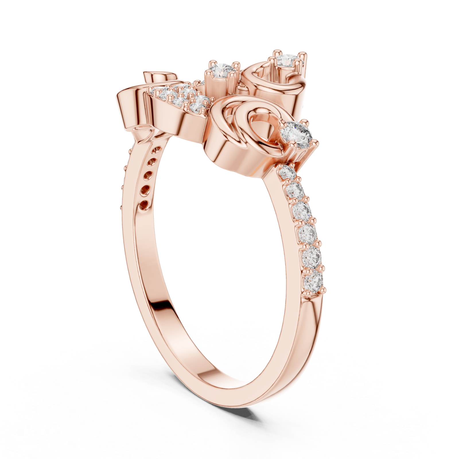  Rose Gold Celestial Curves Artistry Ring Left View