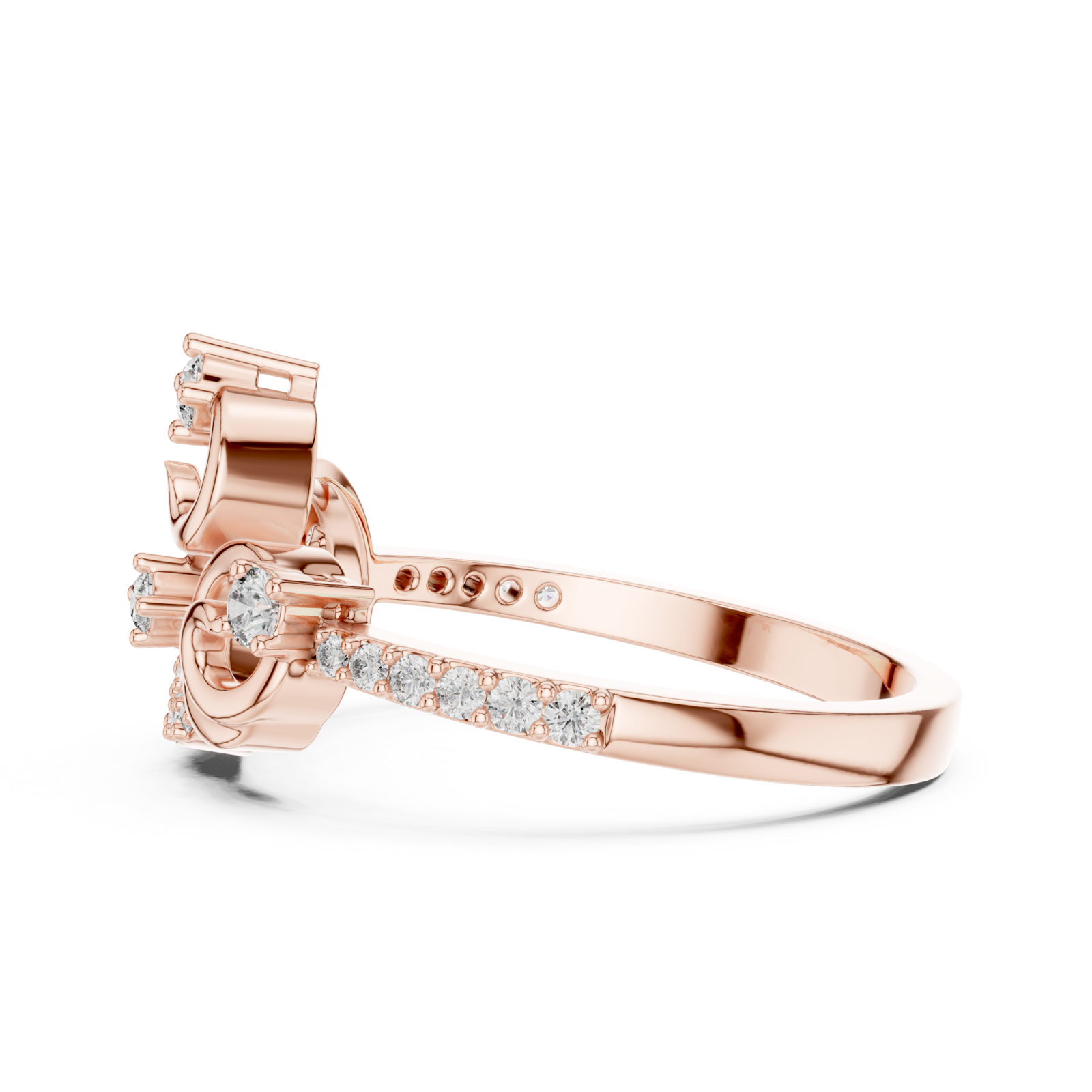  Rose Gold Celestial Curves Artistry Ring Side View