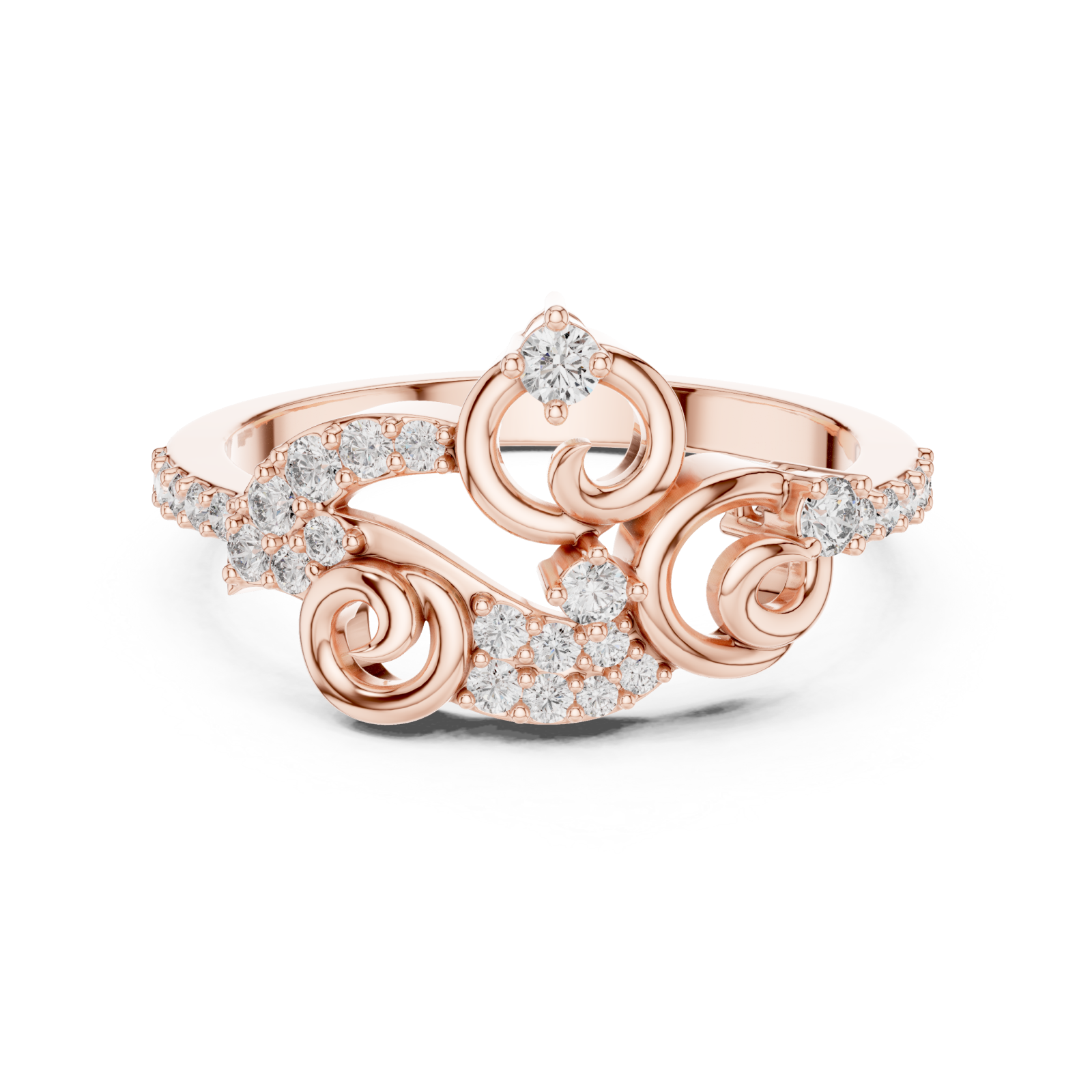  Rose Gold Celestial Curves Artistry Ring Front View