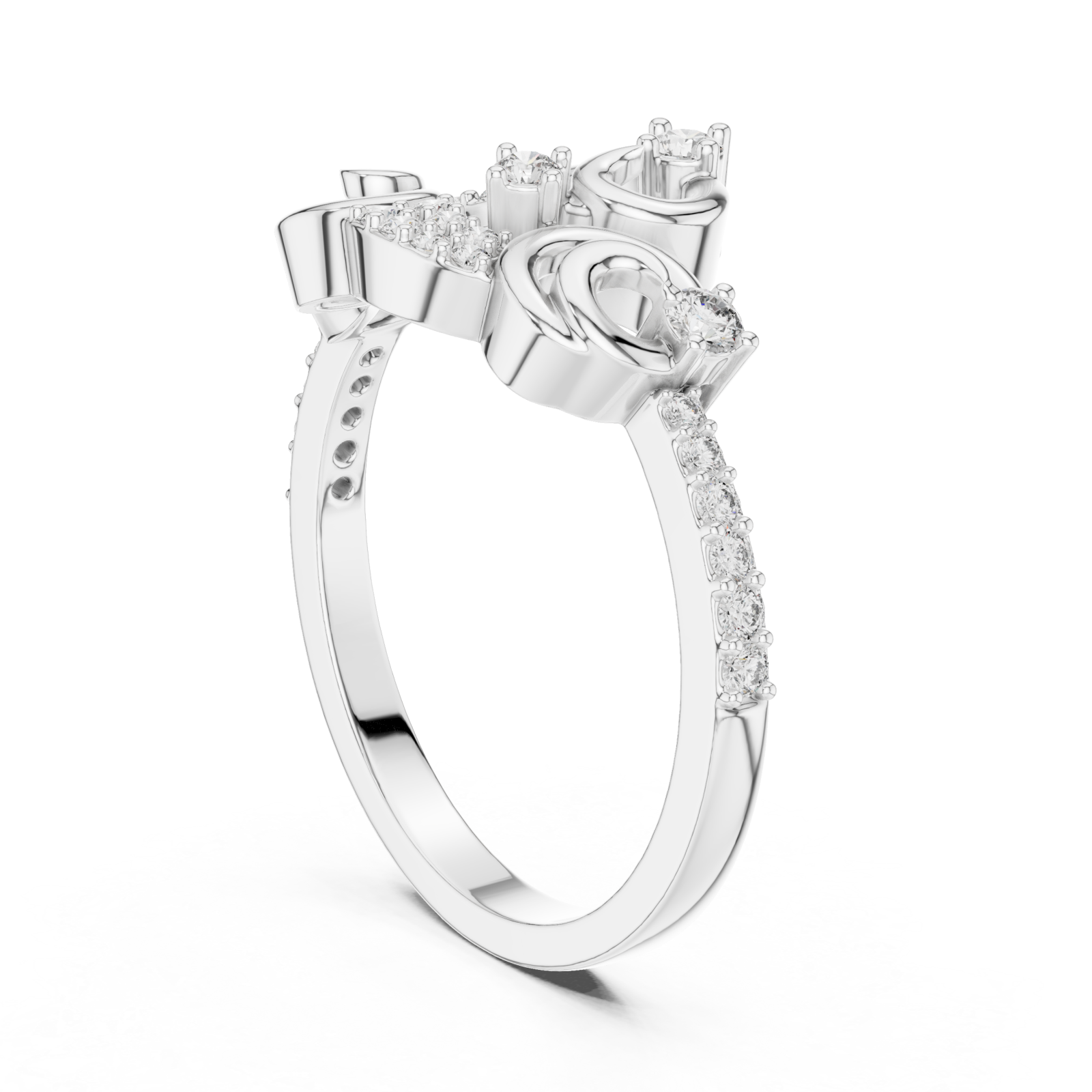  White Gold Celestial Curves Artistry Ring Left View