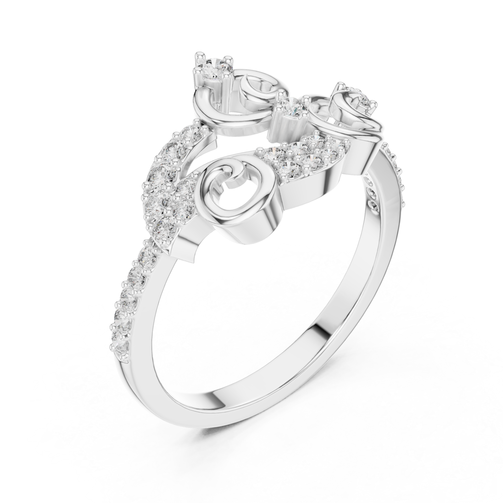  White Gold Celestial Curves Artistry Ring Right View