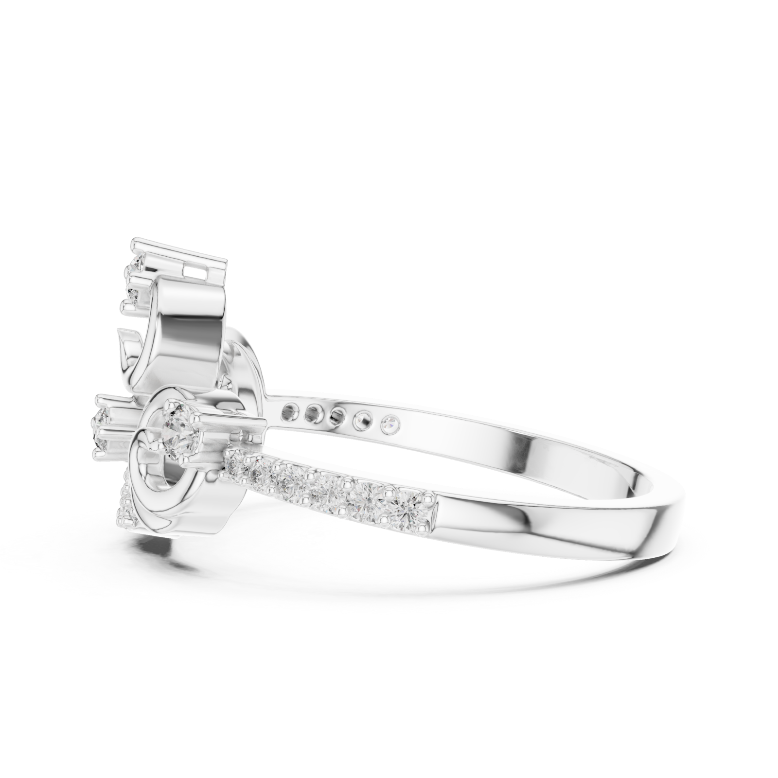  White Gold Celestial Curves Artistry Ring Side View