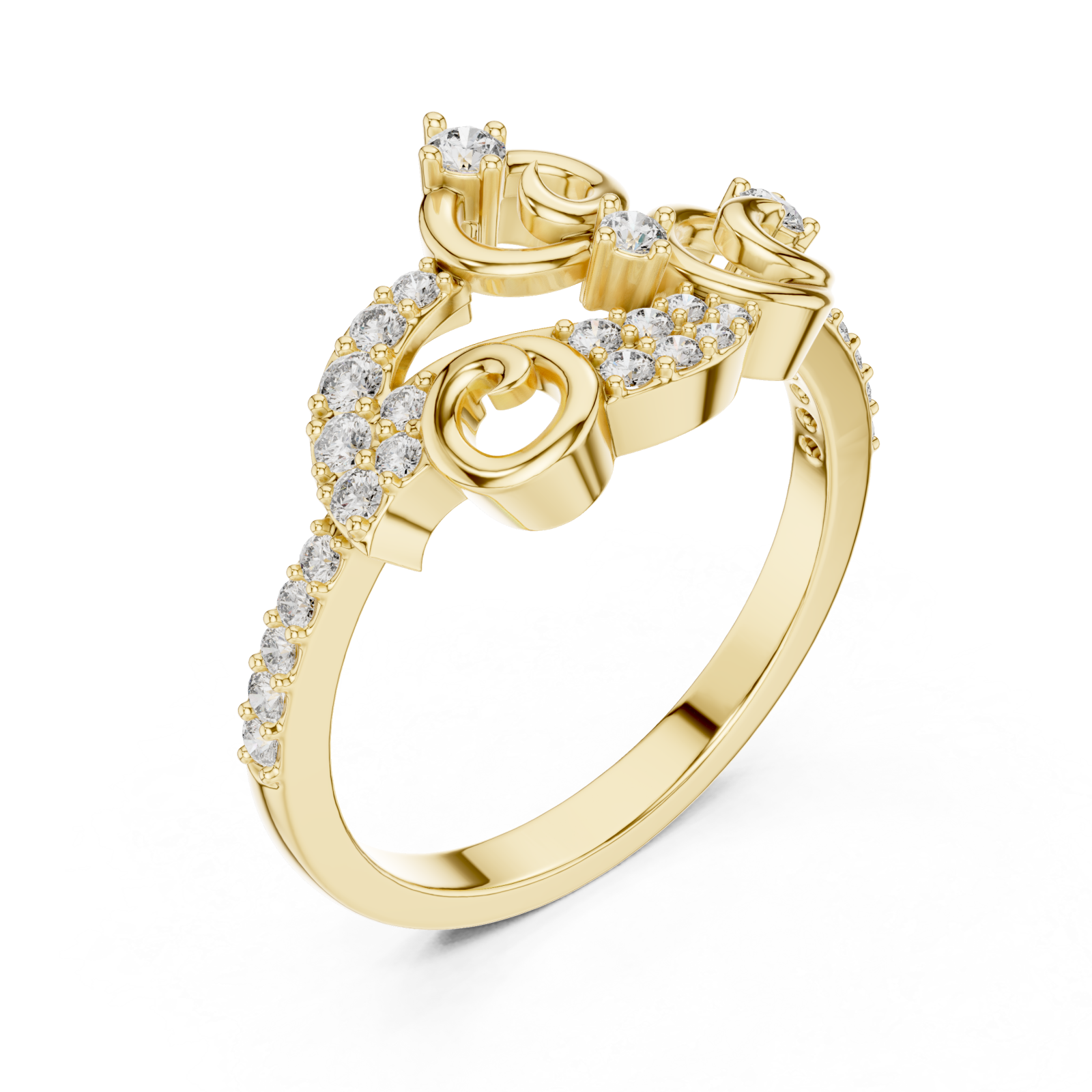 Gold Celestial Curves Artistry Ring Right View