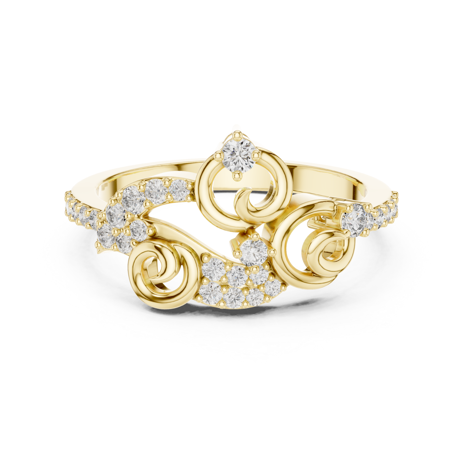  Gold Celestial Curves Artistry Ring Front View
