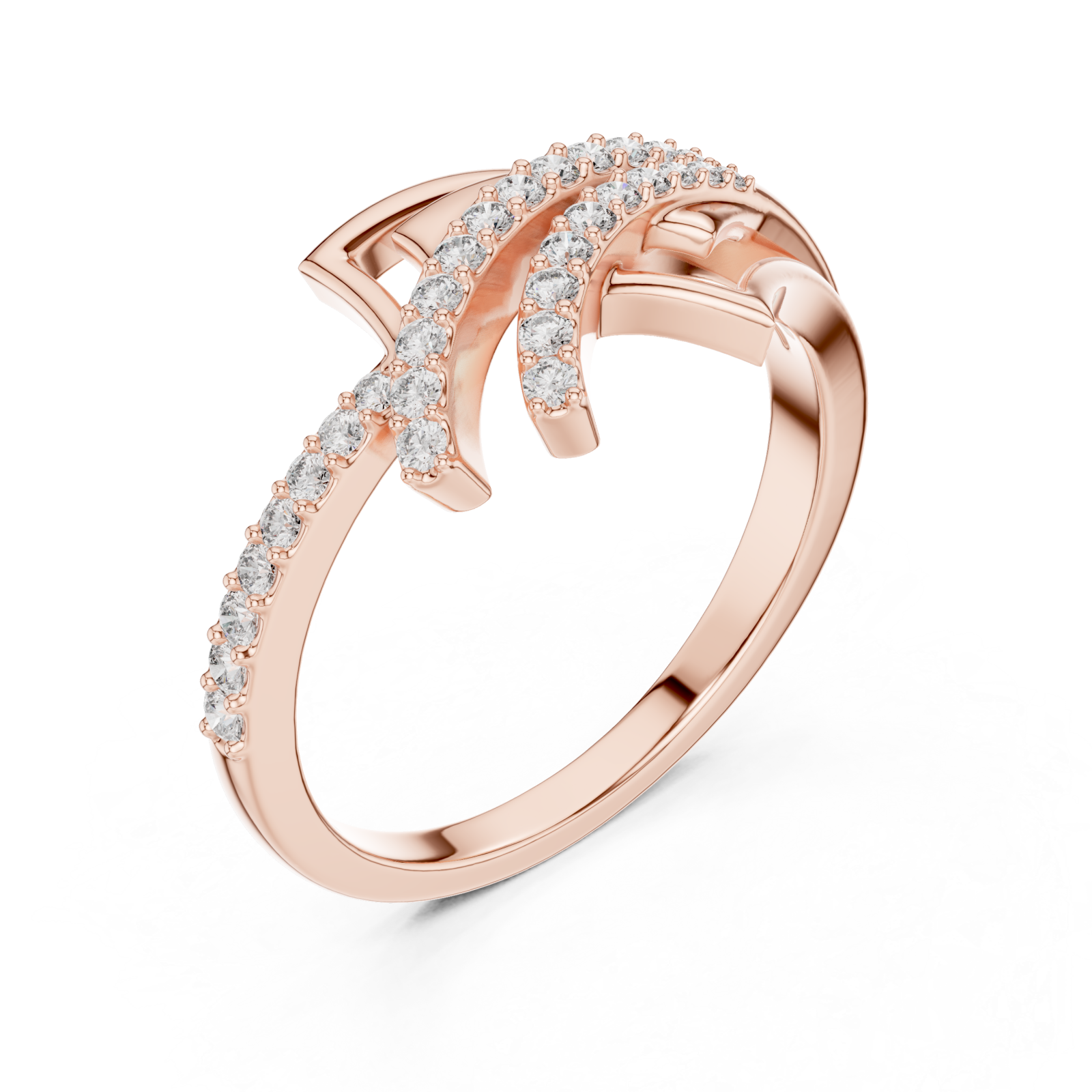  Rose Gold Cascading Glow Harmony Ring Right View