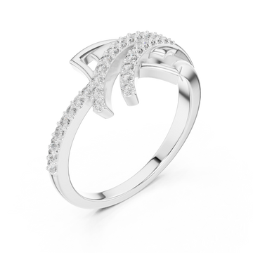  White Gold Cascading Glow Harmony Ring Right View
