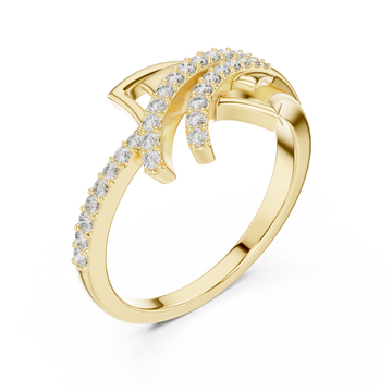 Gold Cascading Glow Harmony Ring Right View