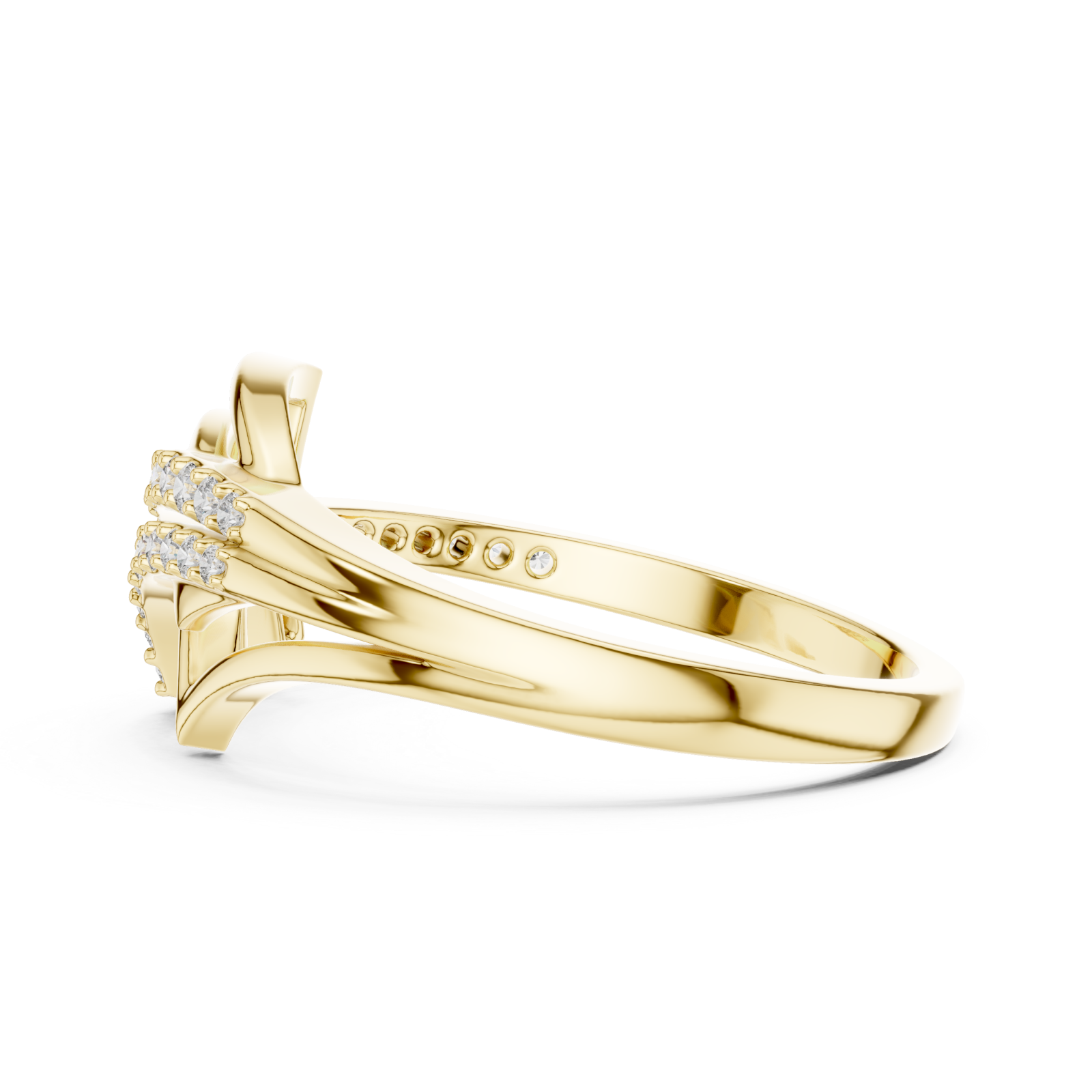  Gold Cascading Glow Harmony Ring Side View