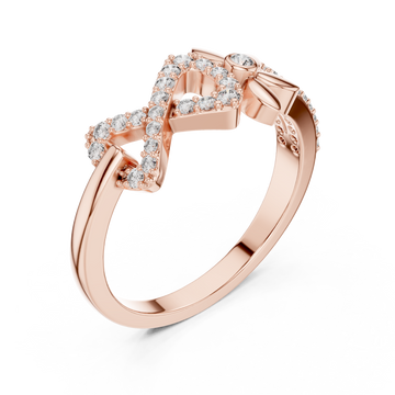  Rose Gold Enchanted Meadow Petal Twist Solitaire Cocktail Ring Right View