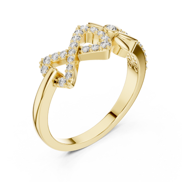 Gold Enchanted Meadow Petal Twist Solitaire Cocktail Ring Right View