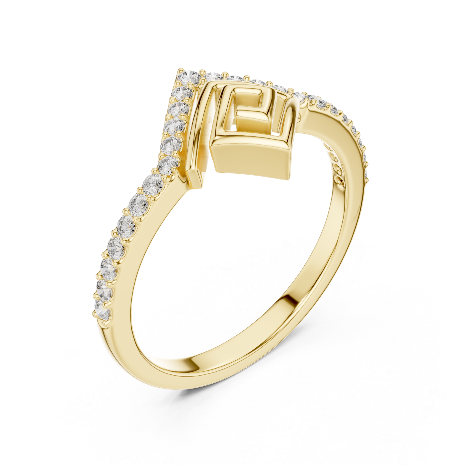 Gold Blossom Kiss Contour Silhouette Ring Right View