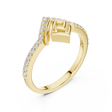 Gold Blossom Kiss Contour Silhouette Ring Right View