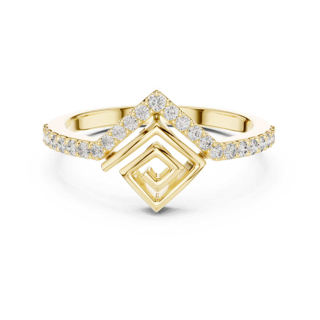Gold Blossom Kiss Contour Silhouette Ring Right View