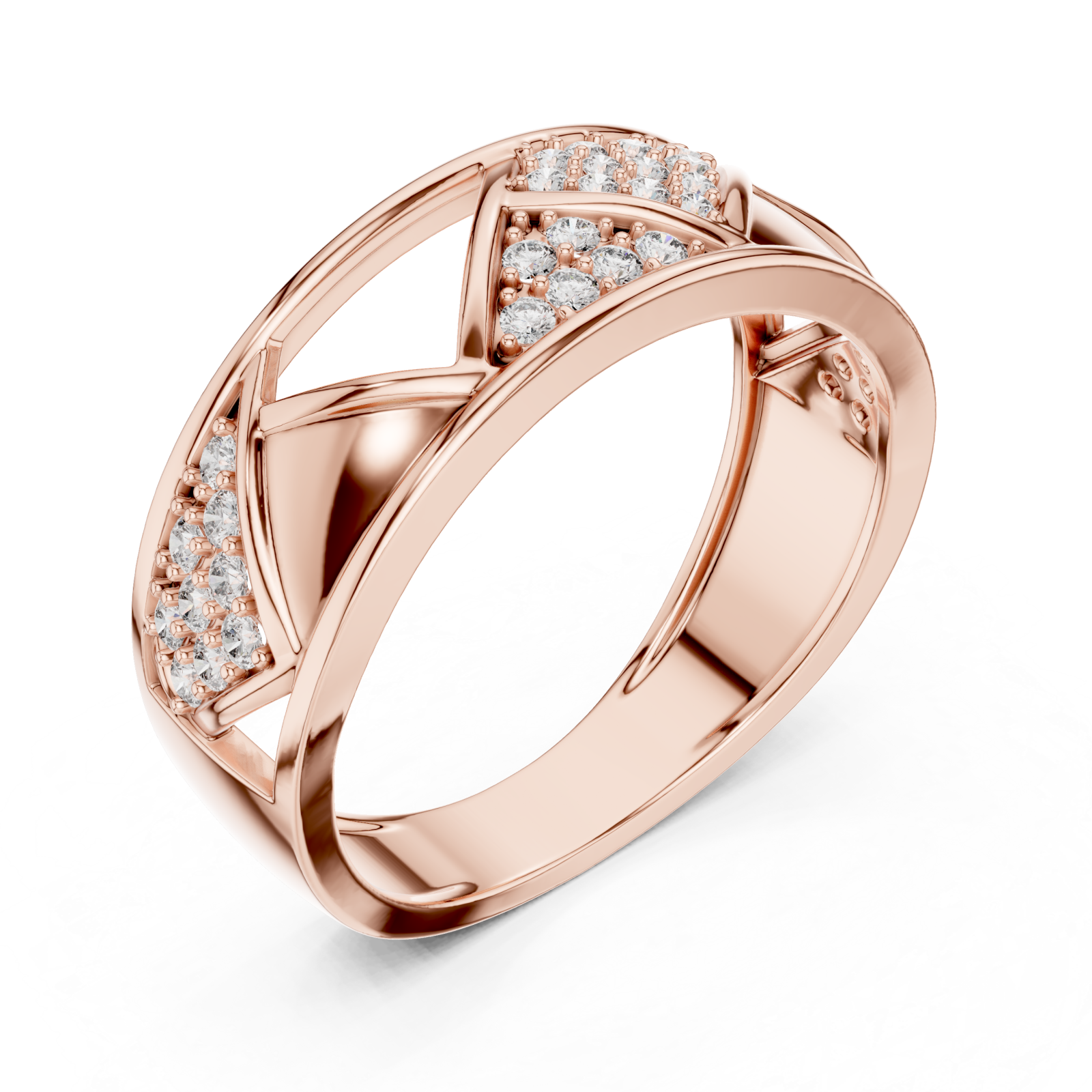  Rose Gold Whispering Trails Statement Ring Right View