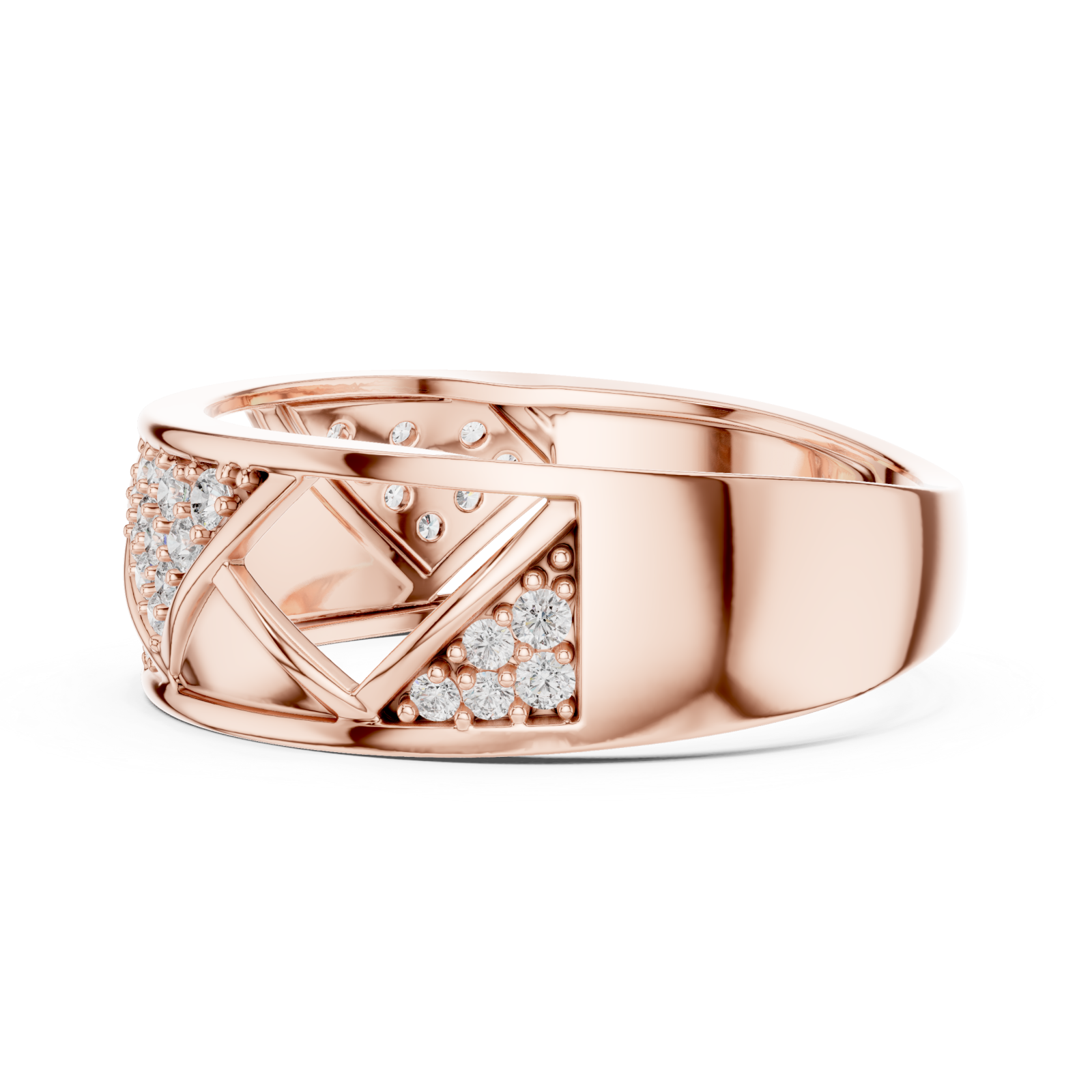  Rose Gold Whispering Trails Statement Ring Side View