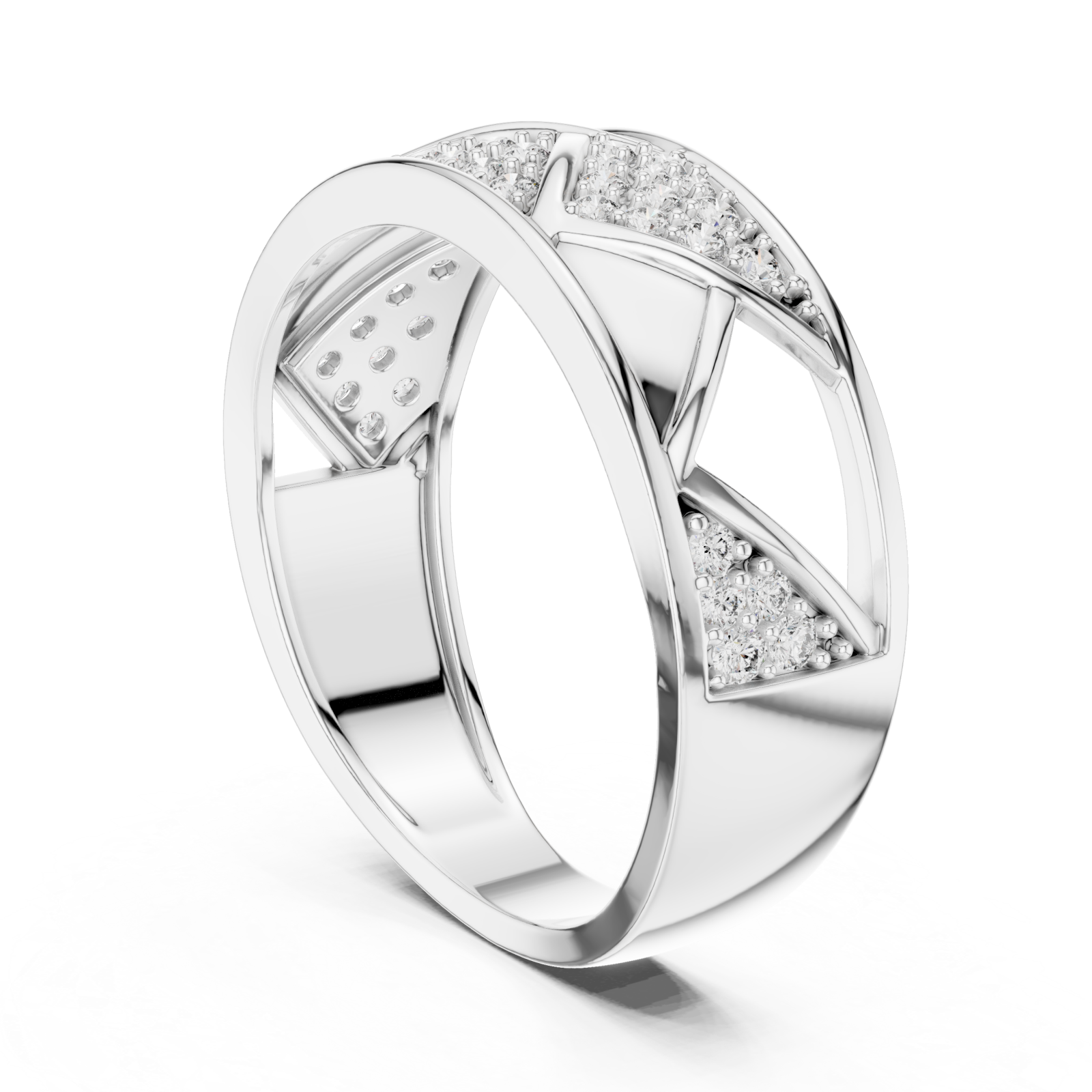  White Gold Whispering Trails Statement Ring Left View