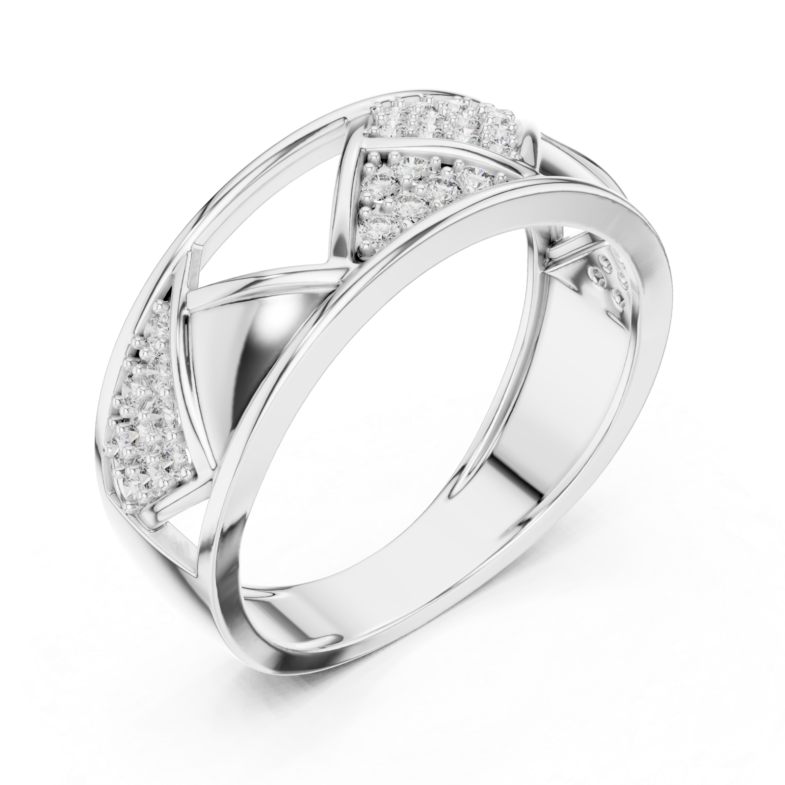  White Gold Whispering Trails Statement Ring Right View
