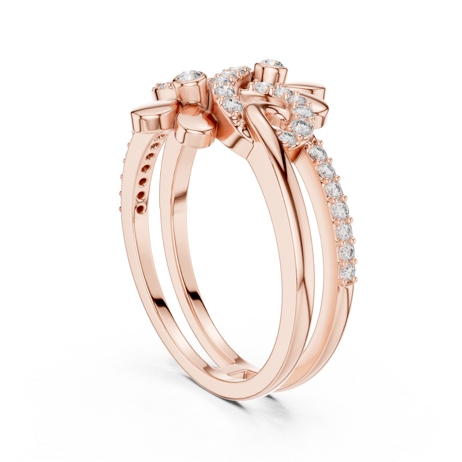  Rose Gold Eternal Bloom Muse Contemporary Ring Left View