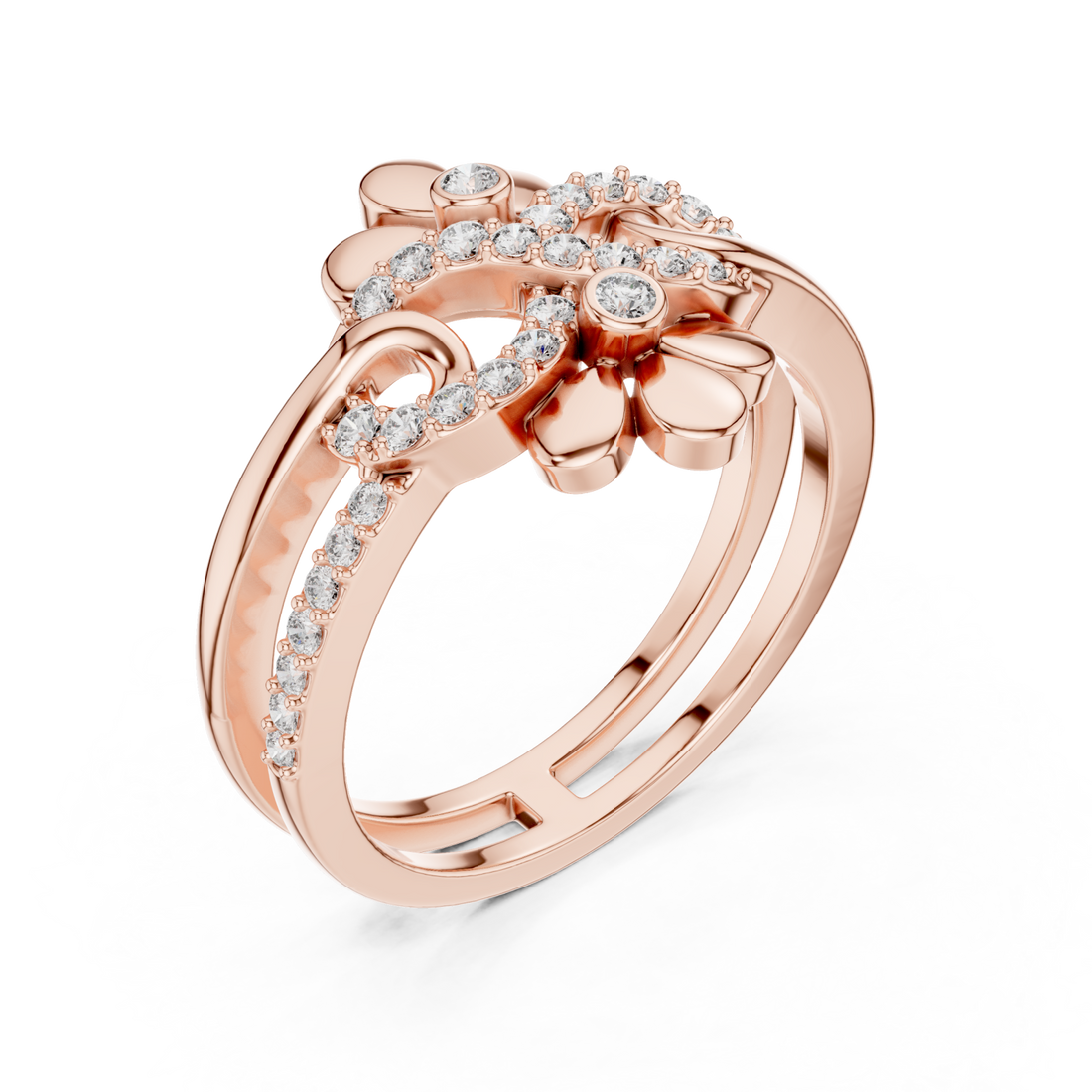  Rose Gold Eternal Bloom Muse Contemporary Ring Right View
