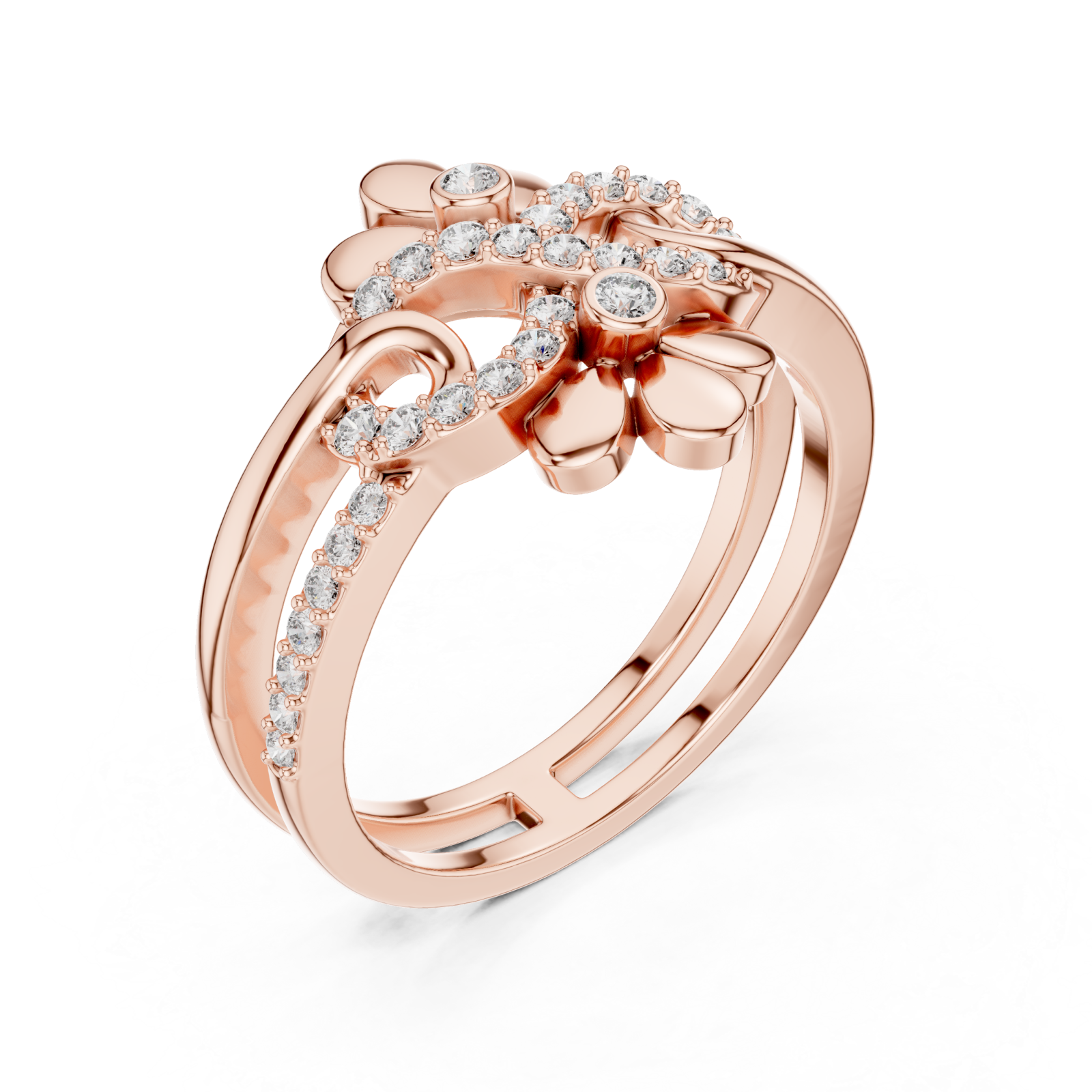  Rose Gold Eternal Bloom Muse Contemporary Ring Right View