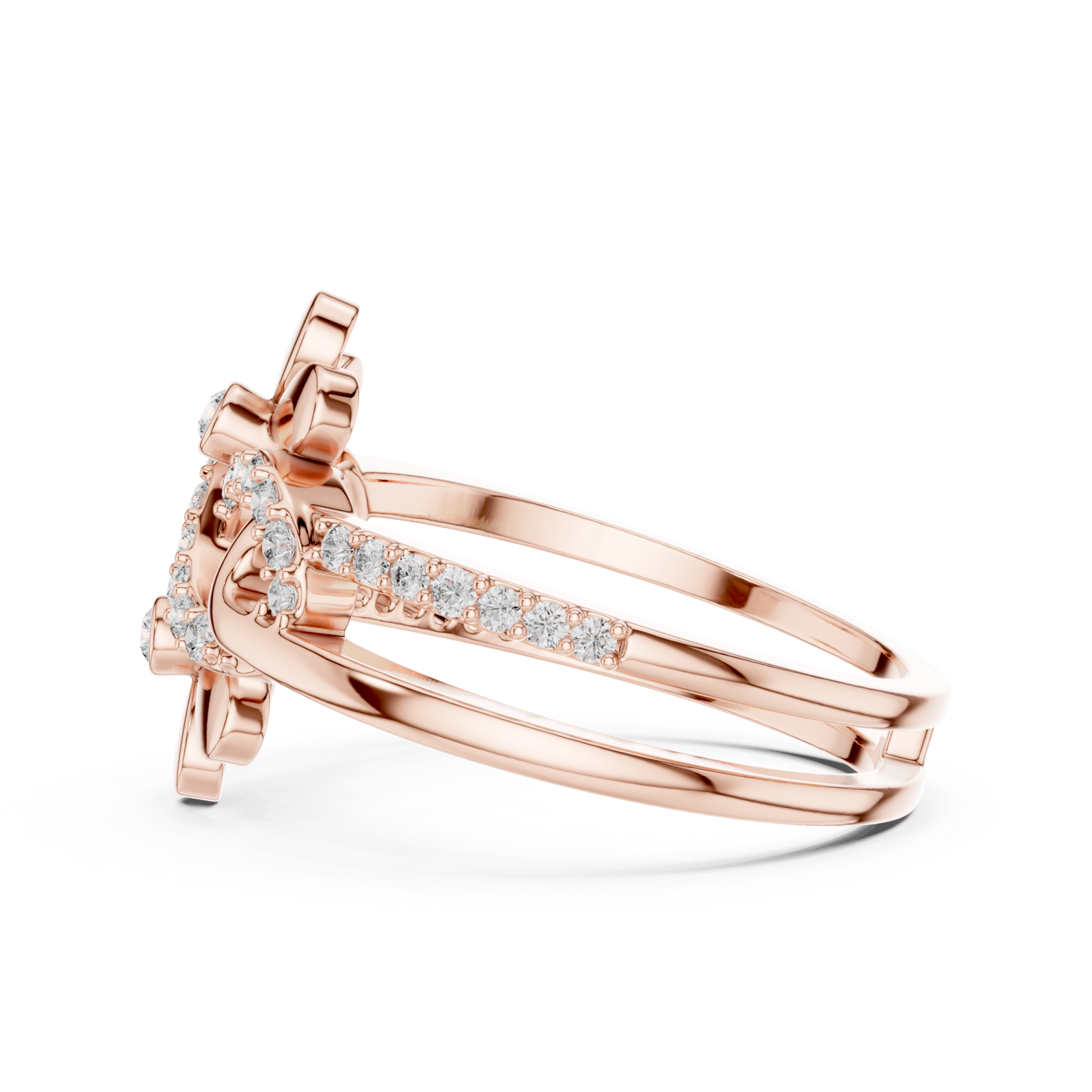 Rose Gold Eternal Bloom Muse Contemporary Ring Side View