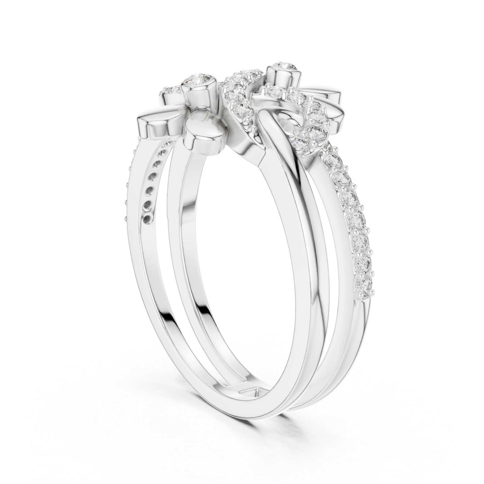  White Gold Eternal Bloom Muse Contemporary Ring Left View