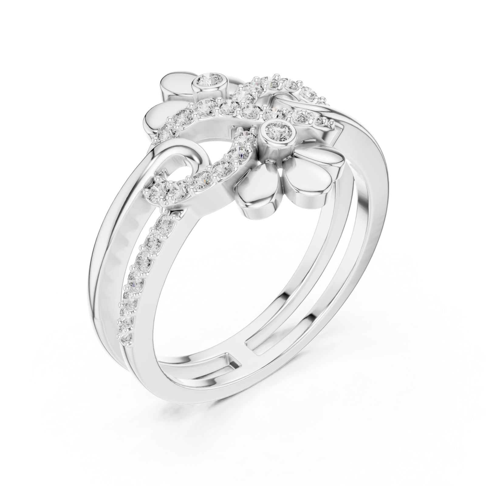  White Gold Eternal Bloom Muse Contemporary Ring Right View