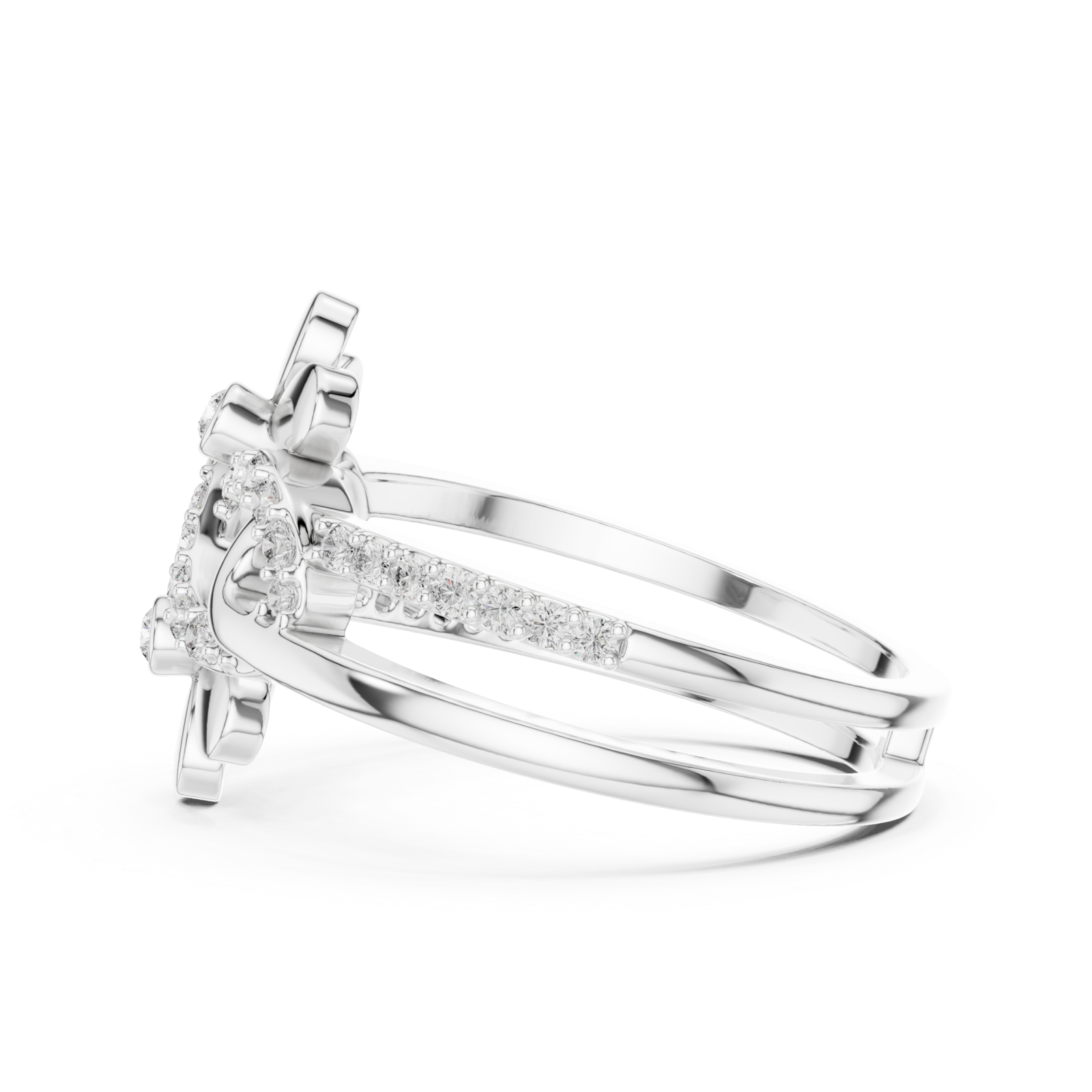  White Gold Eternal Bloom Muse Contemporary Ring Side View