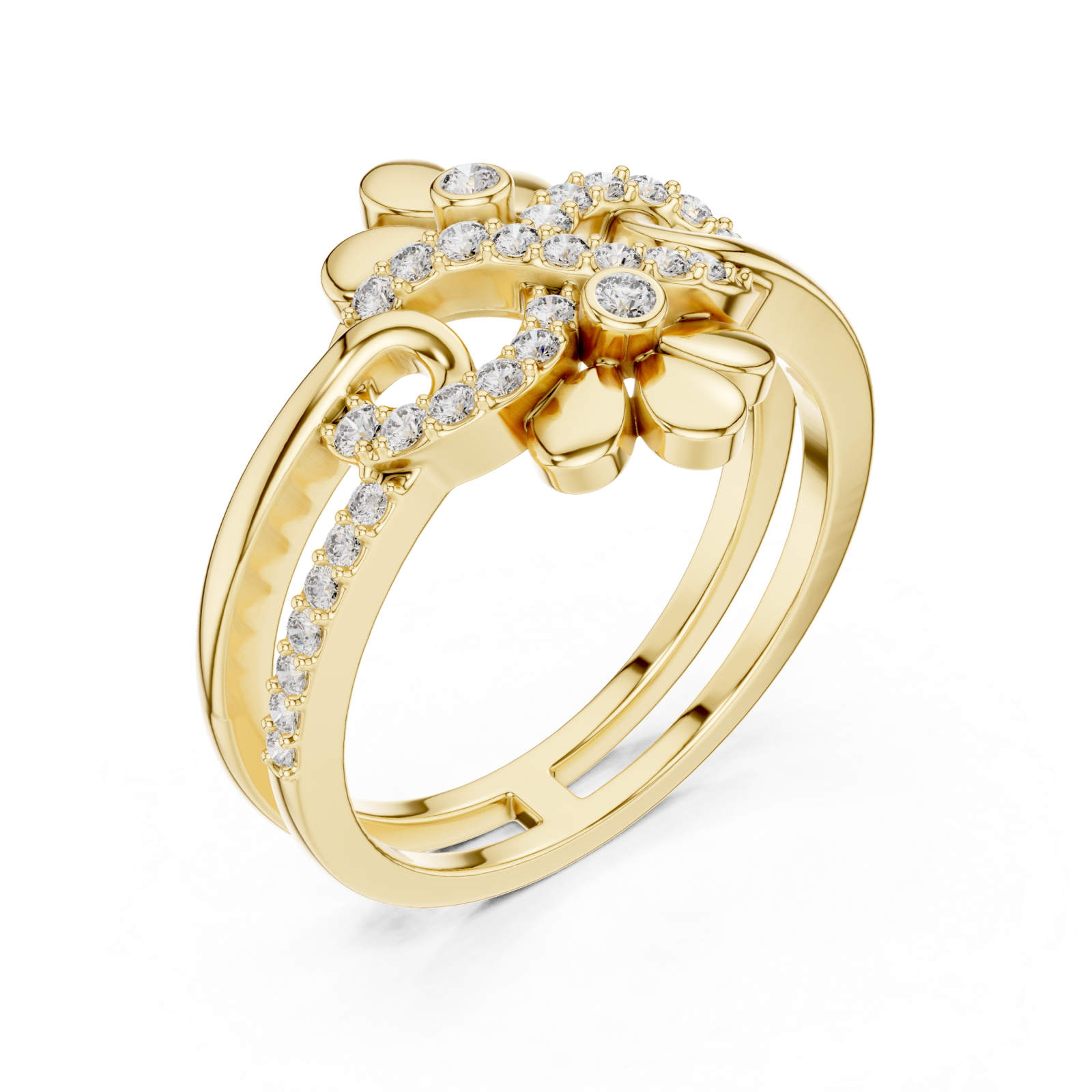 Gold Eternal Bloom Muse Contemporary Ring Right View