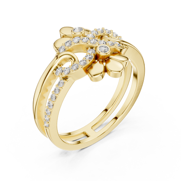 Gold Eternal Bloom Muse Contemporary Ring Right View